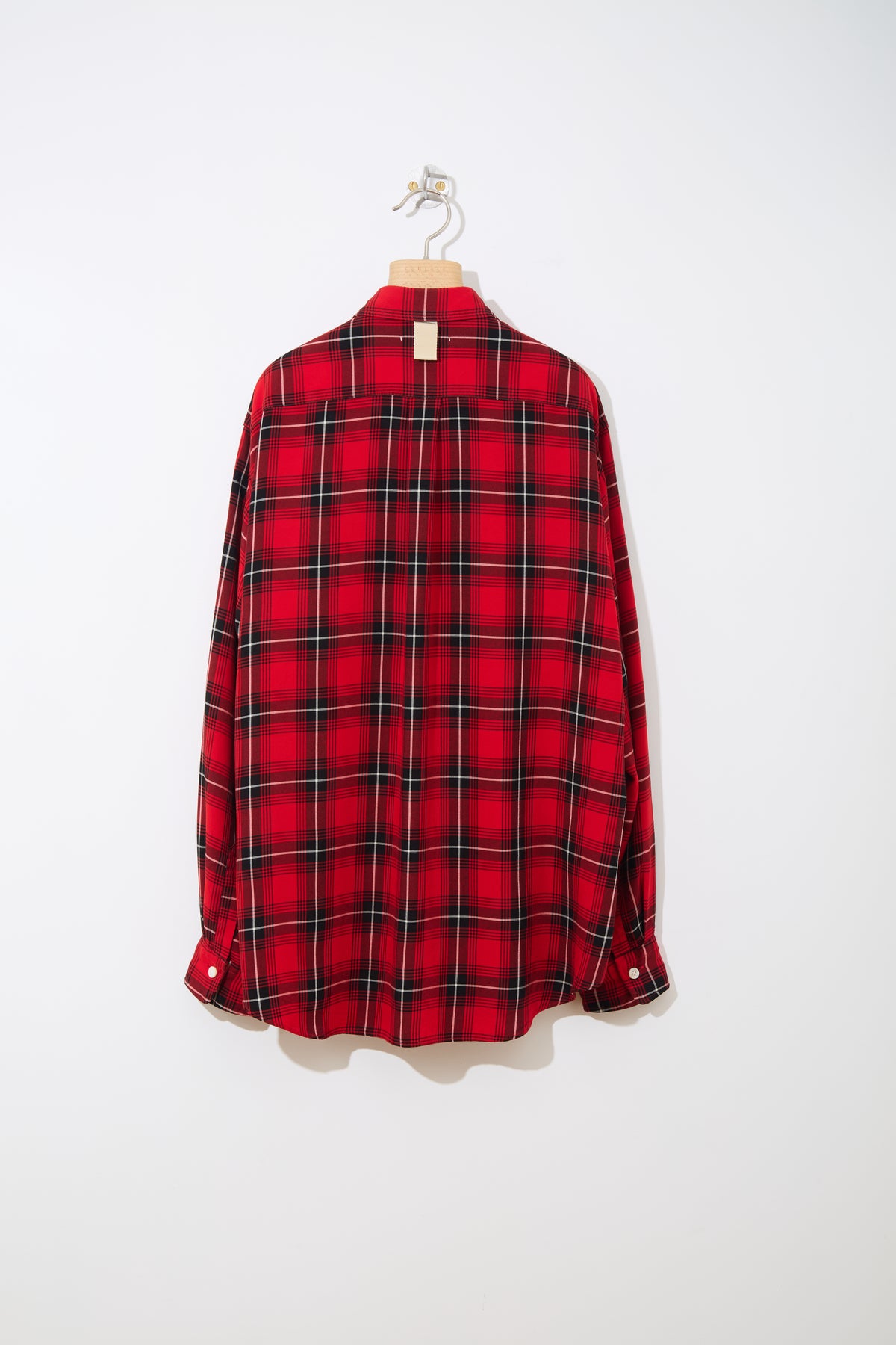 Lazy Luxe Rayon Shirt – Rayon Plaid 〈RED × BLACK〉