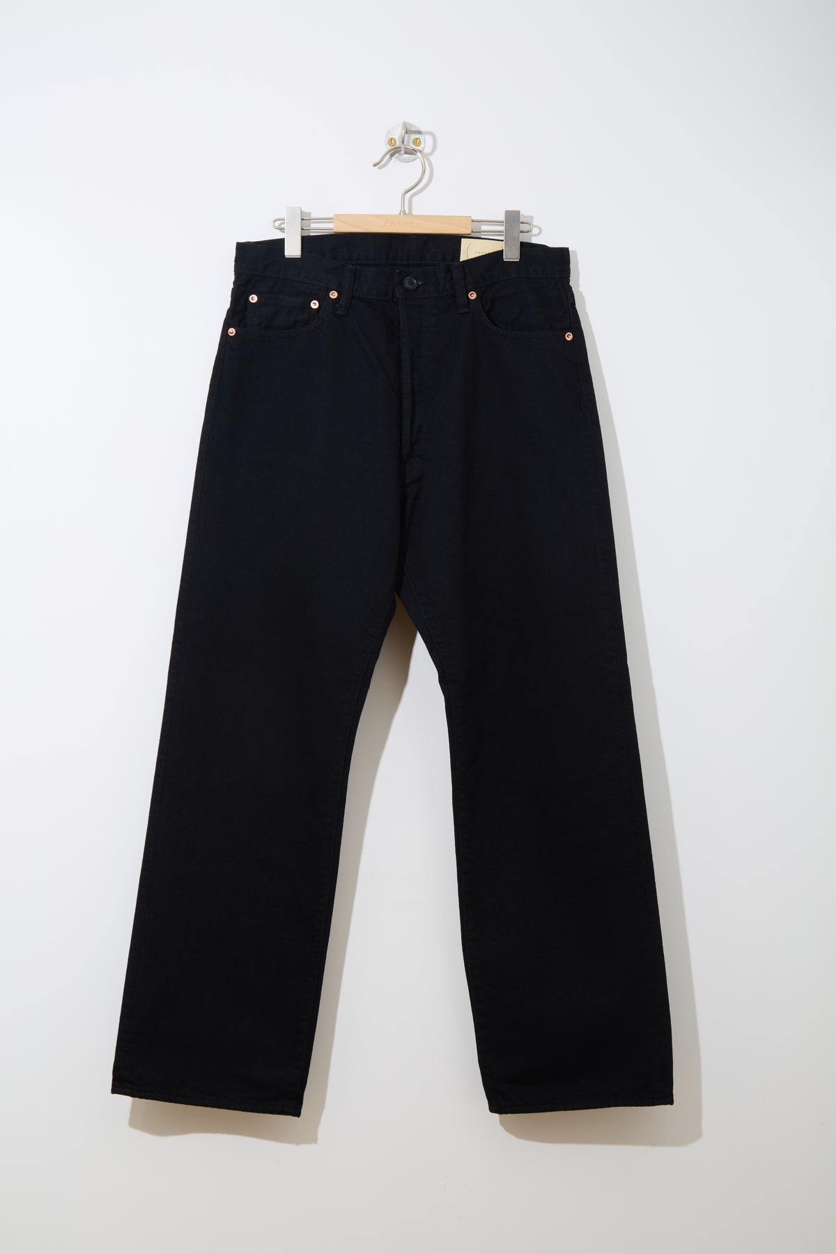 Denim Straight Trousers 〈BLACK〉