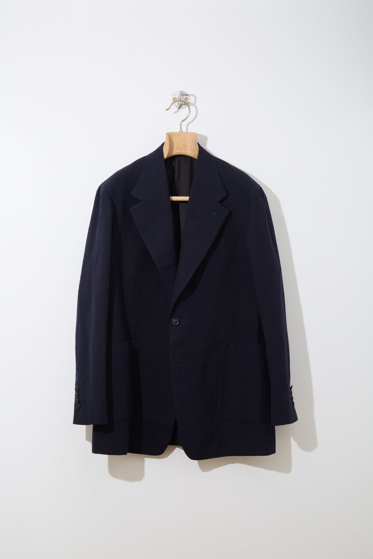Soft Linen Unstructured Tailored Jacket  〈NAVY〉