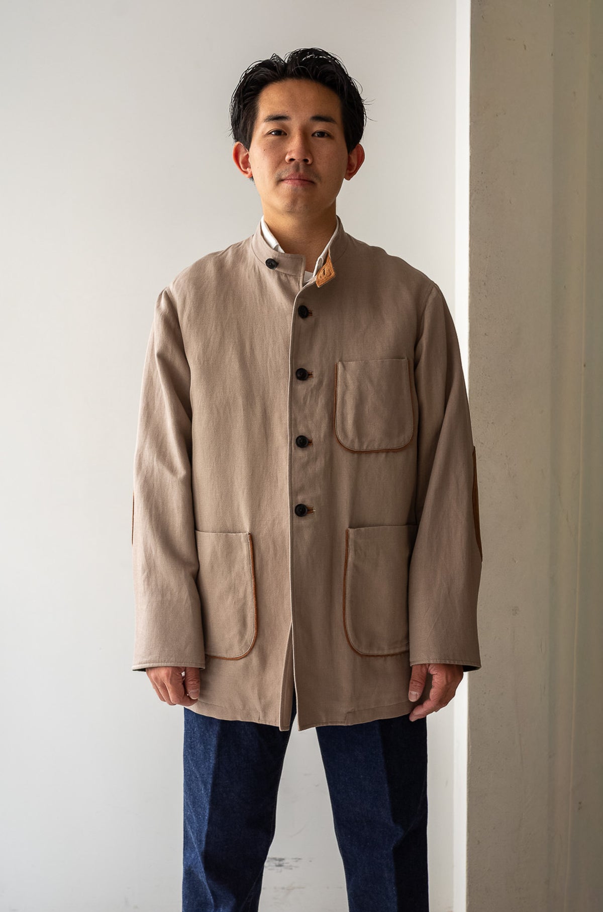 Silk Linen Forestiere Jacket 〈MARON〉