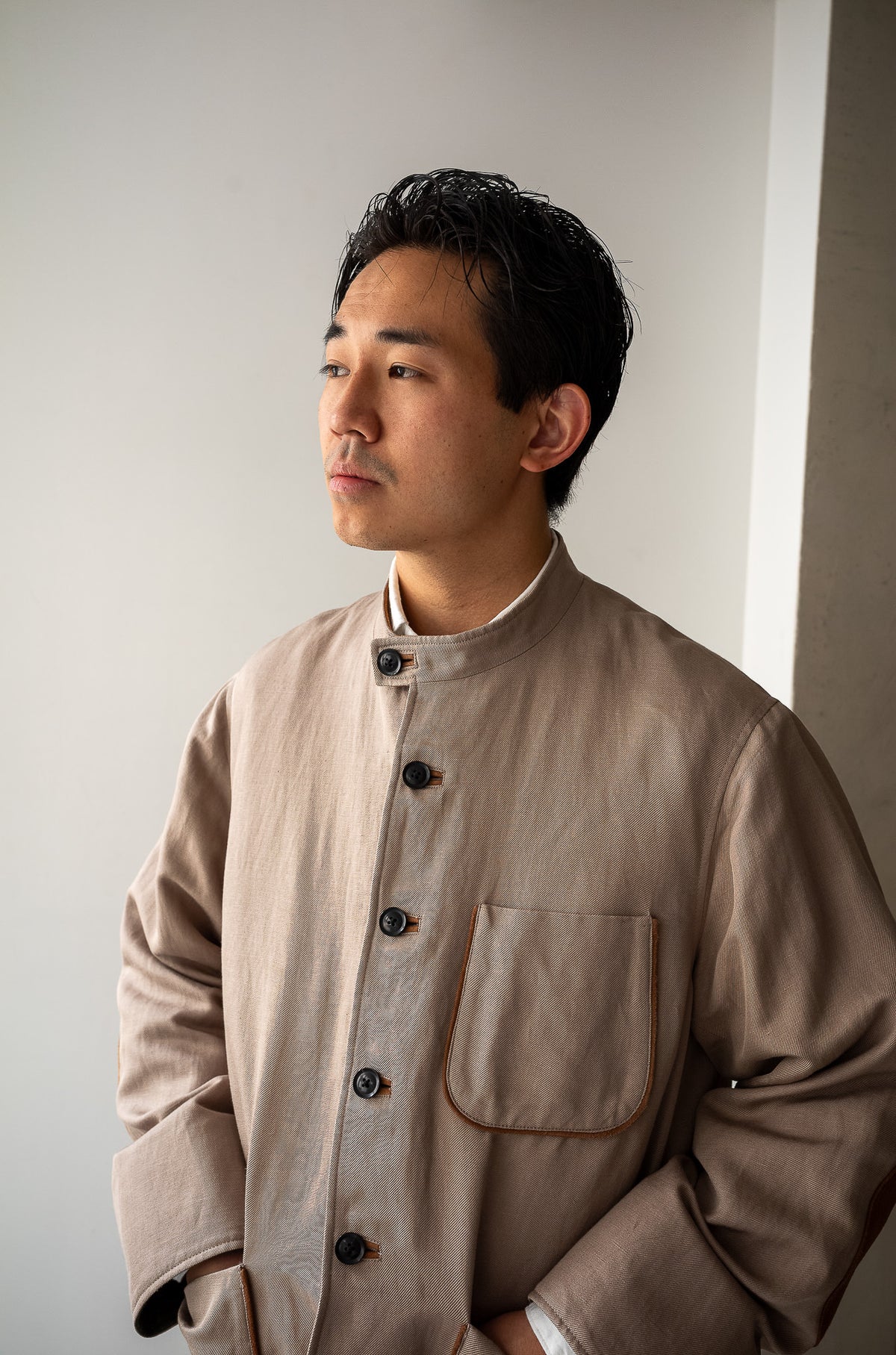 Silk Linen Forestiere Jacket 〈MARON〉
