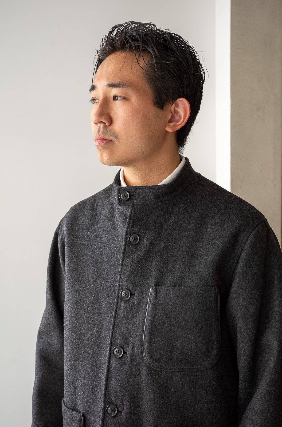 Wool Flannel Forestiere Jacket 〈GRAY〉