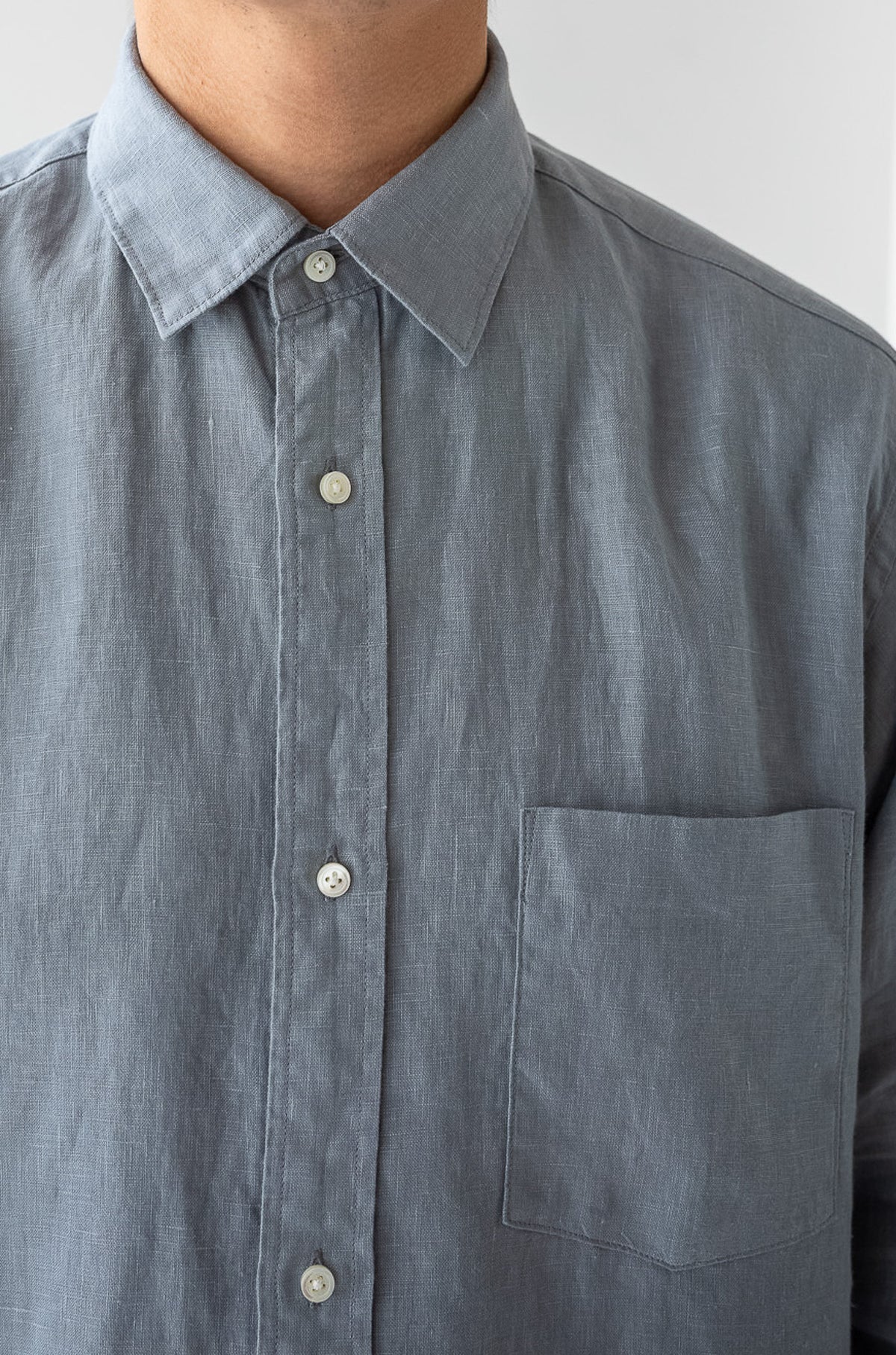 Essential Linen Shirt 〈BLEU GRIS〉