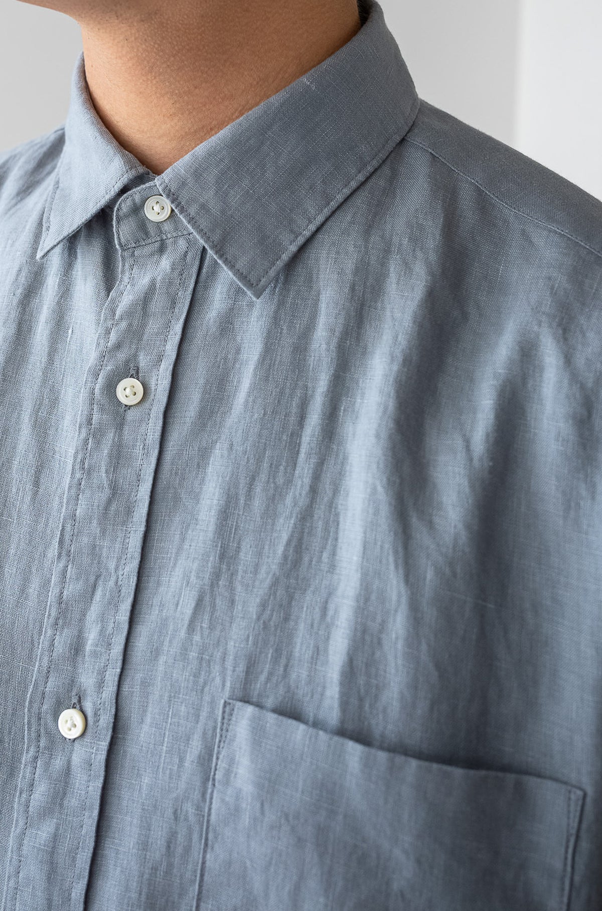 Essential Linen Shirt 〈BLEU GRIS〉