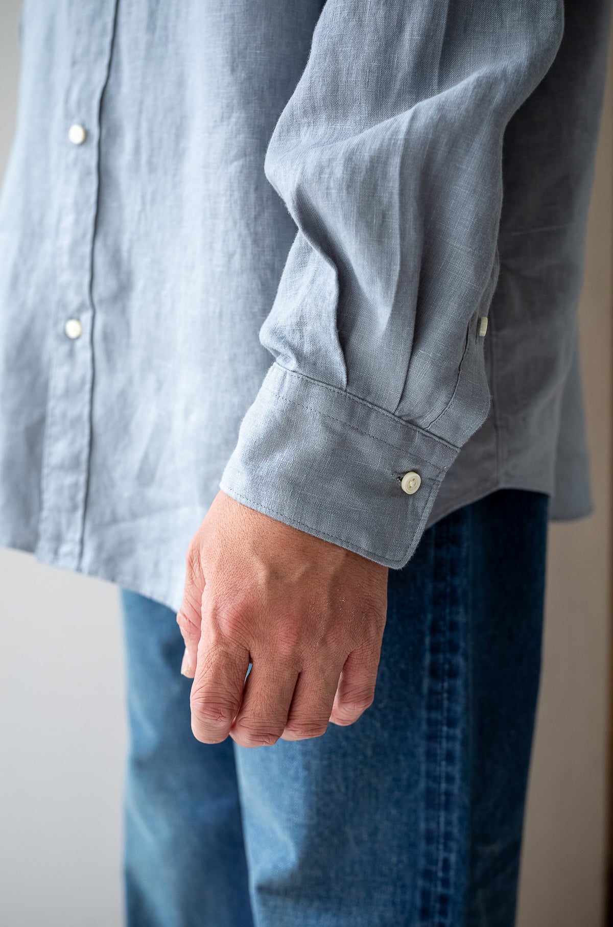 Essential Linen Shirt 〈BLEU GRIS〉