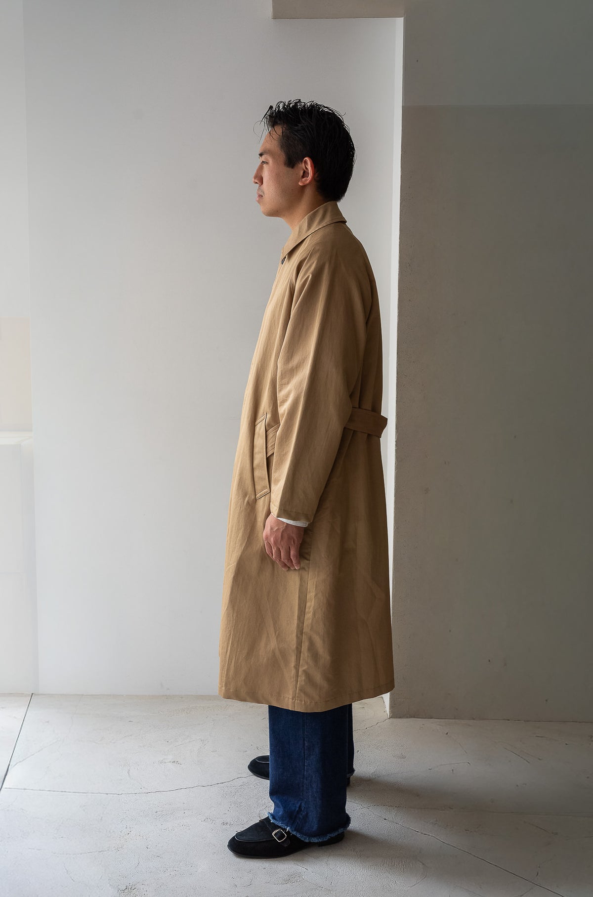One-Piece Sleeve Balmacaan Coat〔MARON〕