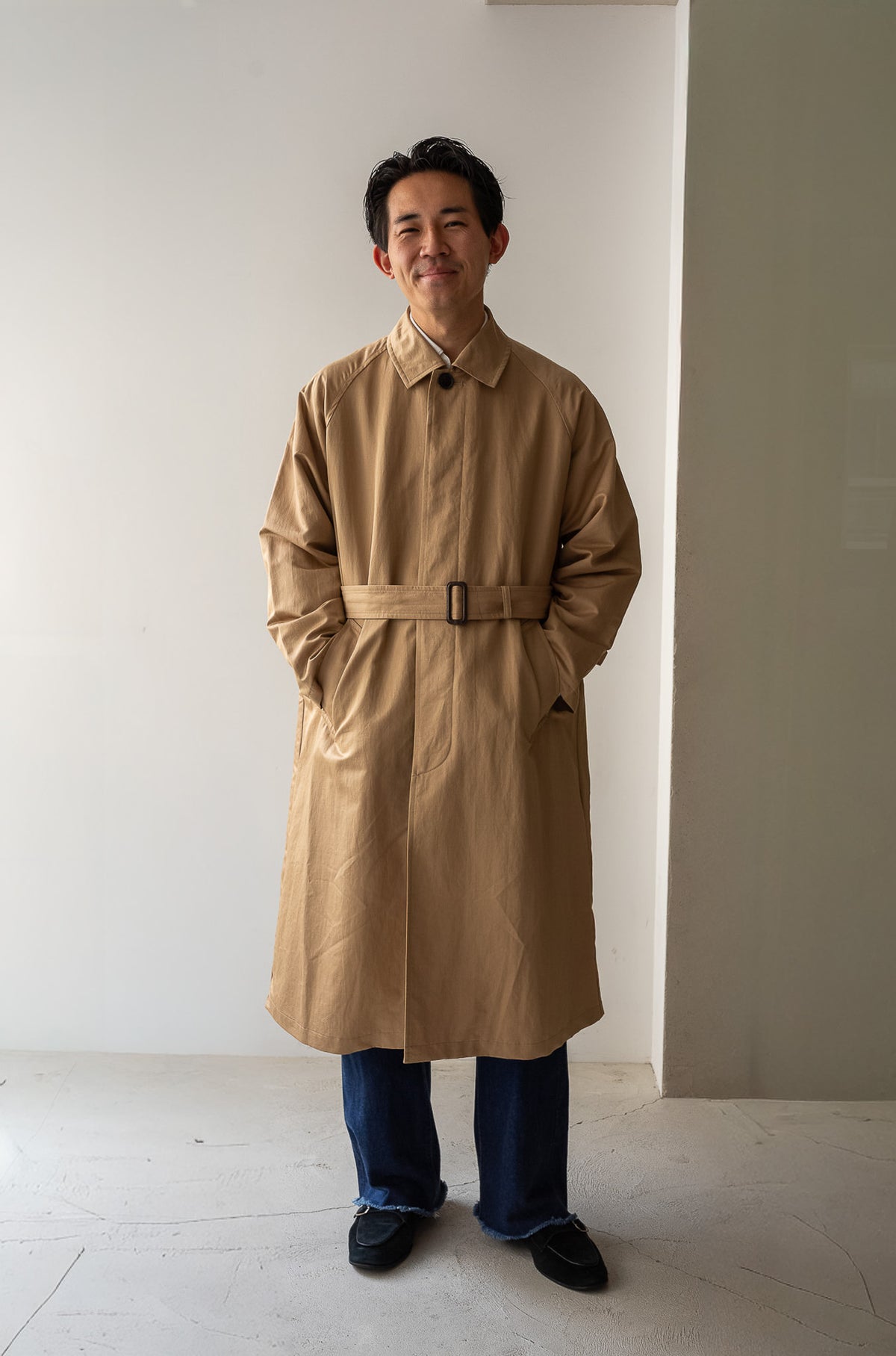 One-Piece Sleeve Balmacaan Coat〔MARON〕