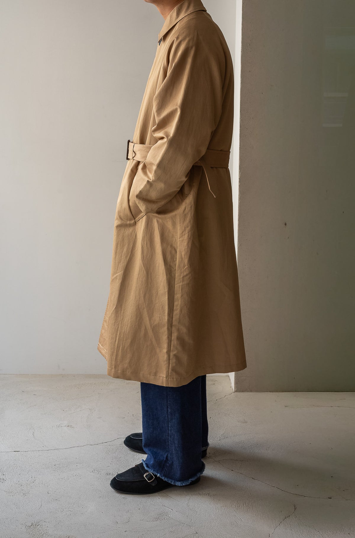 One-Piece Sleeve Balmacaan Coat〔MARON〕