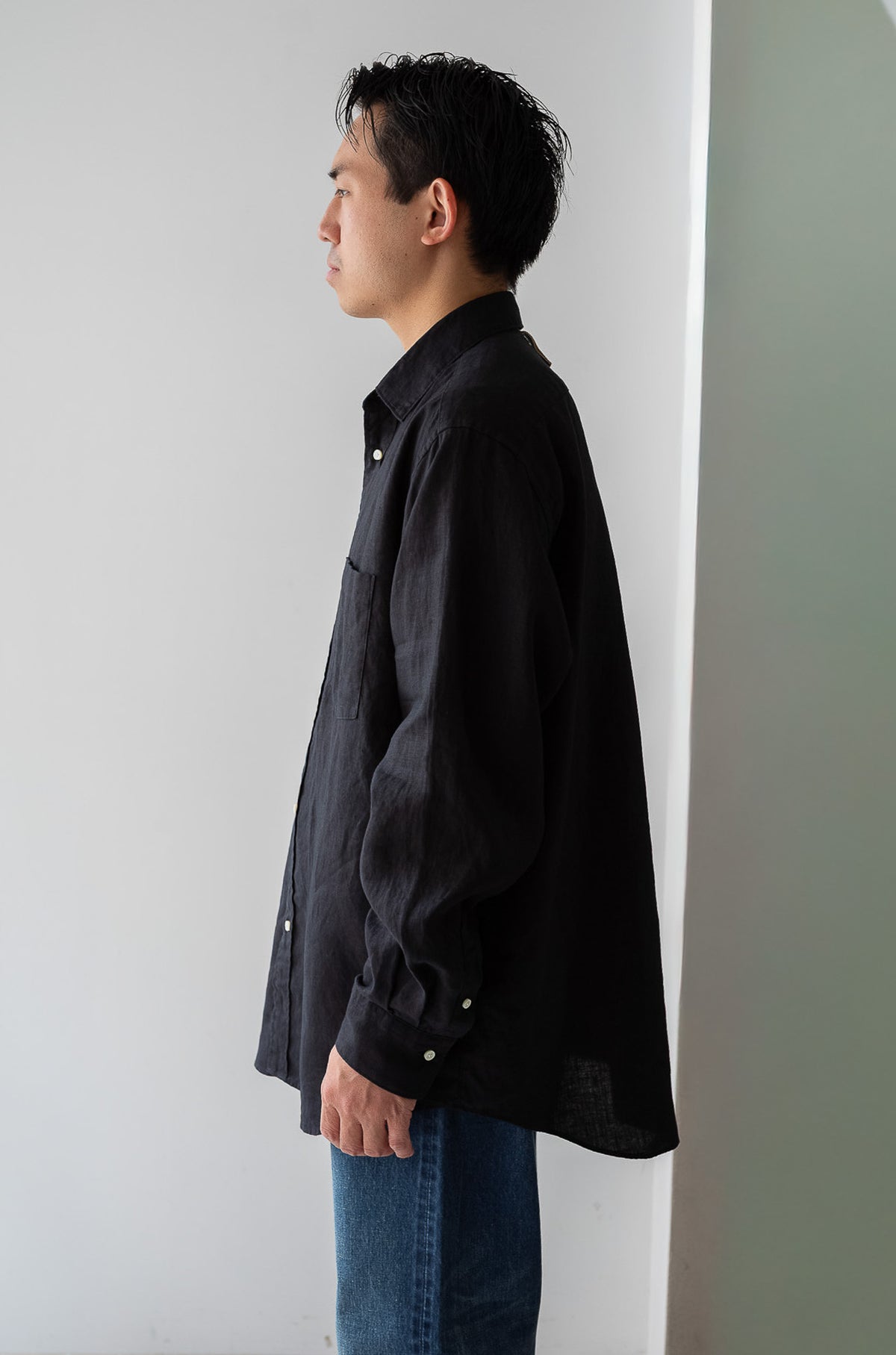 Essential Linen Shirt 〈NOIR〉