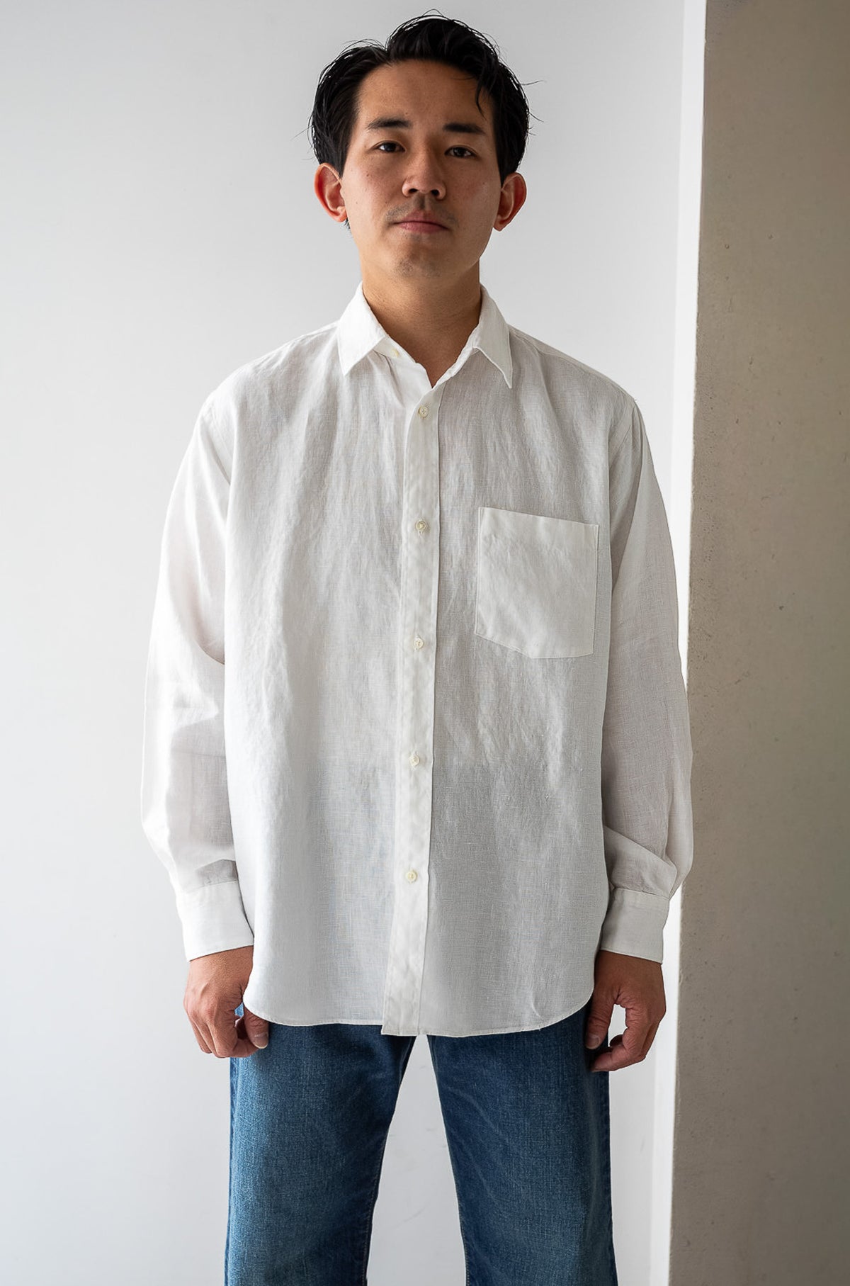 Essential Linen Shirt 〈WHITE〉