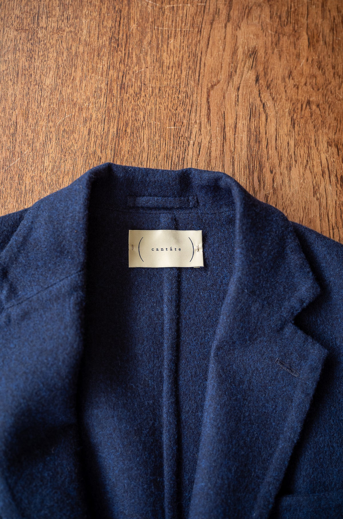 Hand Rever Wool Flannel Jacket 〈NAVY〉
