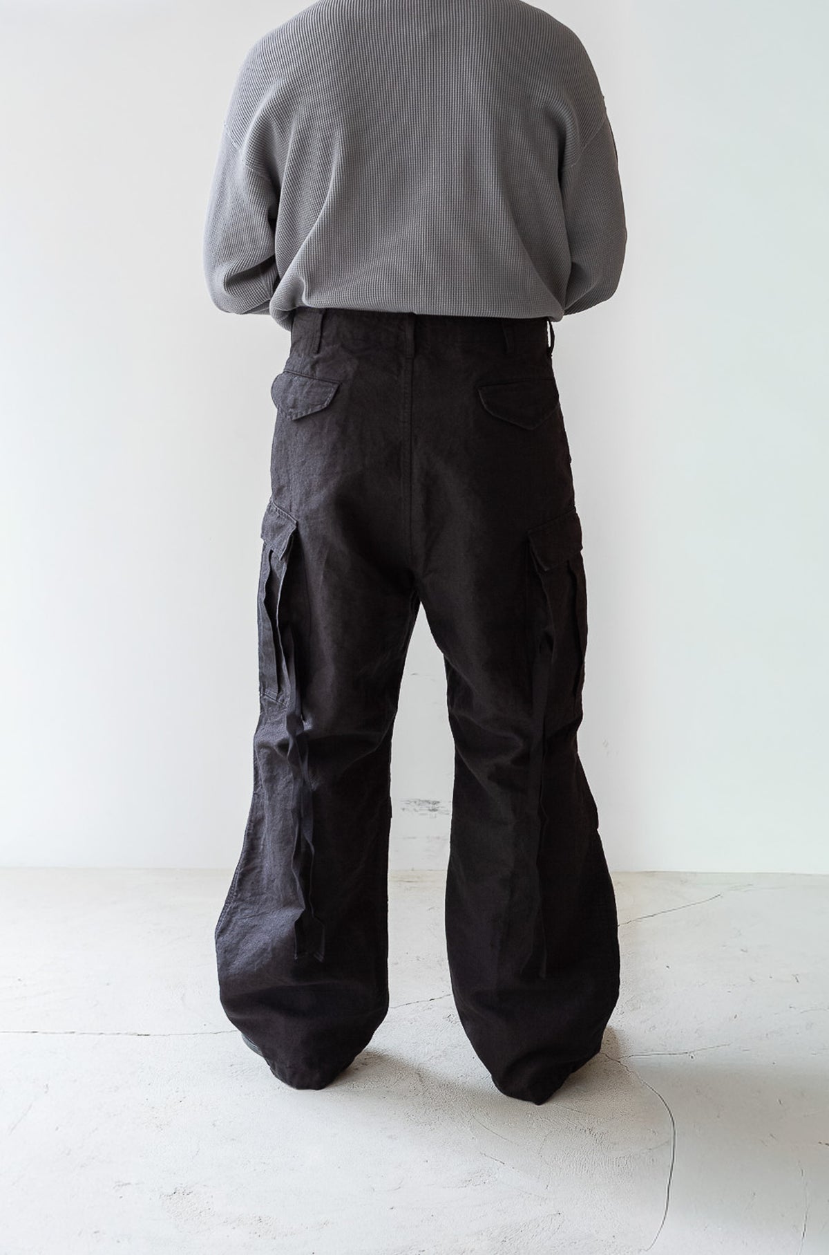 Linen Washi M51 Cargo Pants 〈BLACK〉