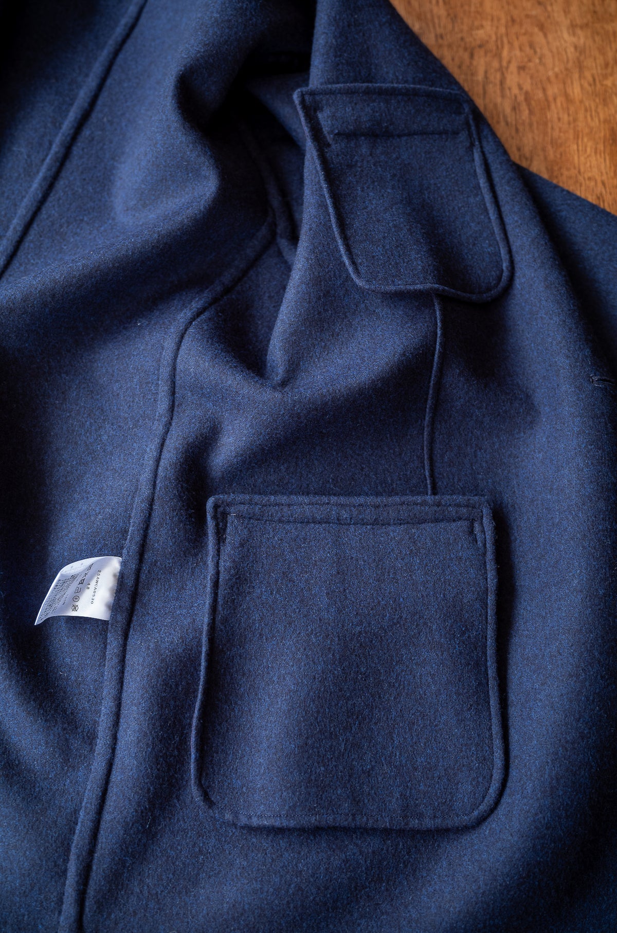 Hand Rever Wool Flannel Jacket 〈NAVY〉
