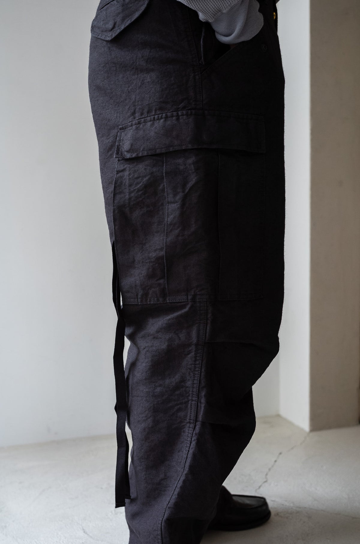Linen Washi M51 Cargo Pants 〈BLACK〉
