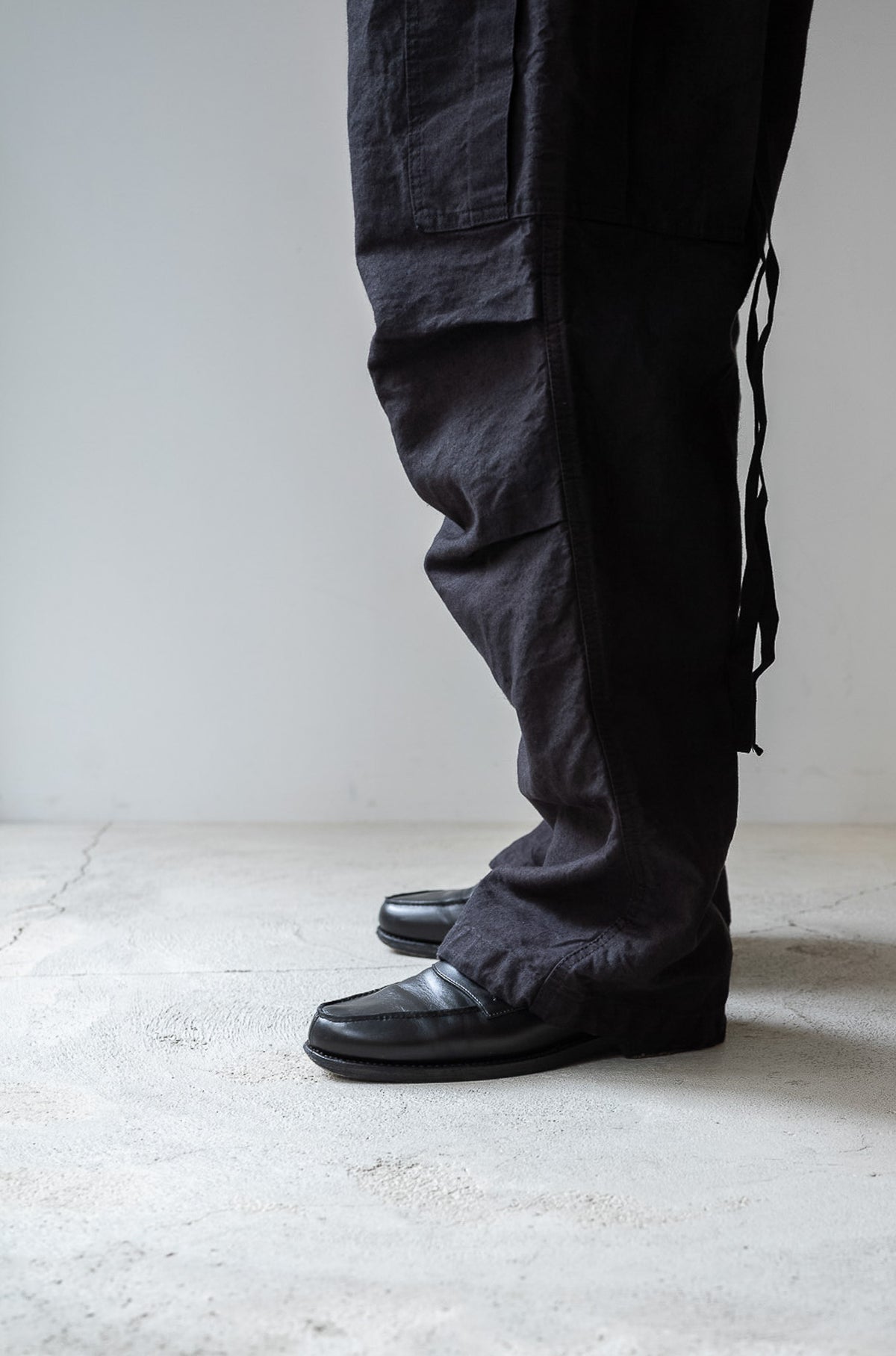 Linen Washi M51 Cargo Pants 〈BLACK〉
