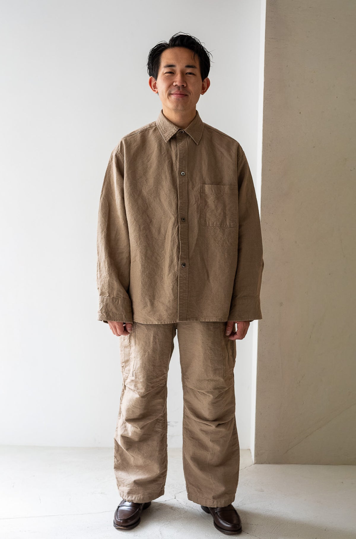Linen Washi Shirt Blouson 〈TAN〉