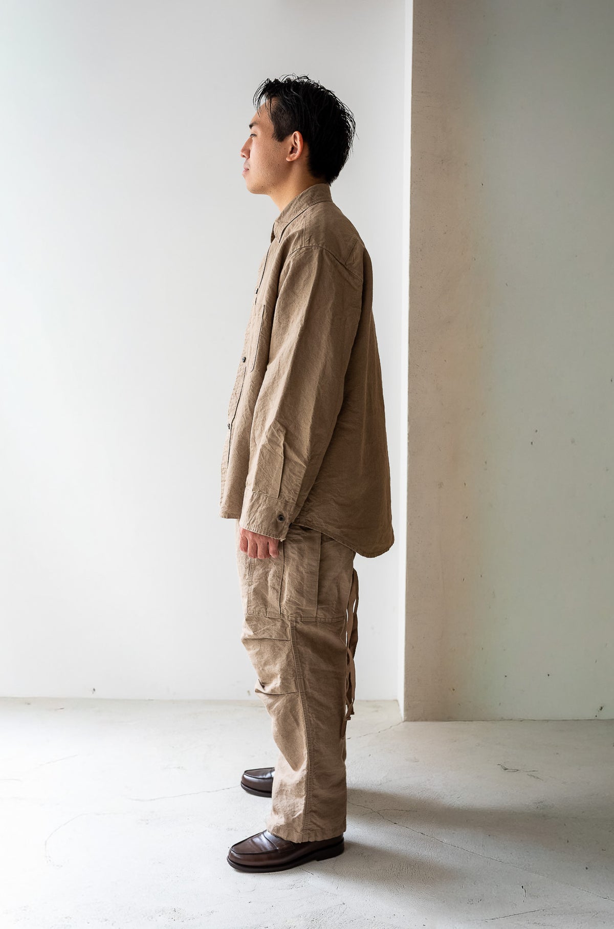Linen Washi Shirt Blouson 〈TAN〉