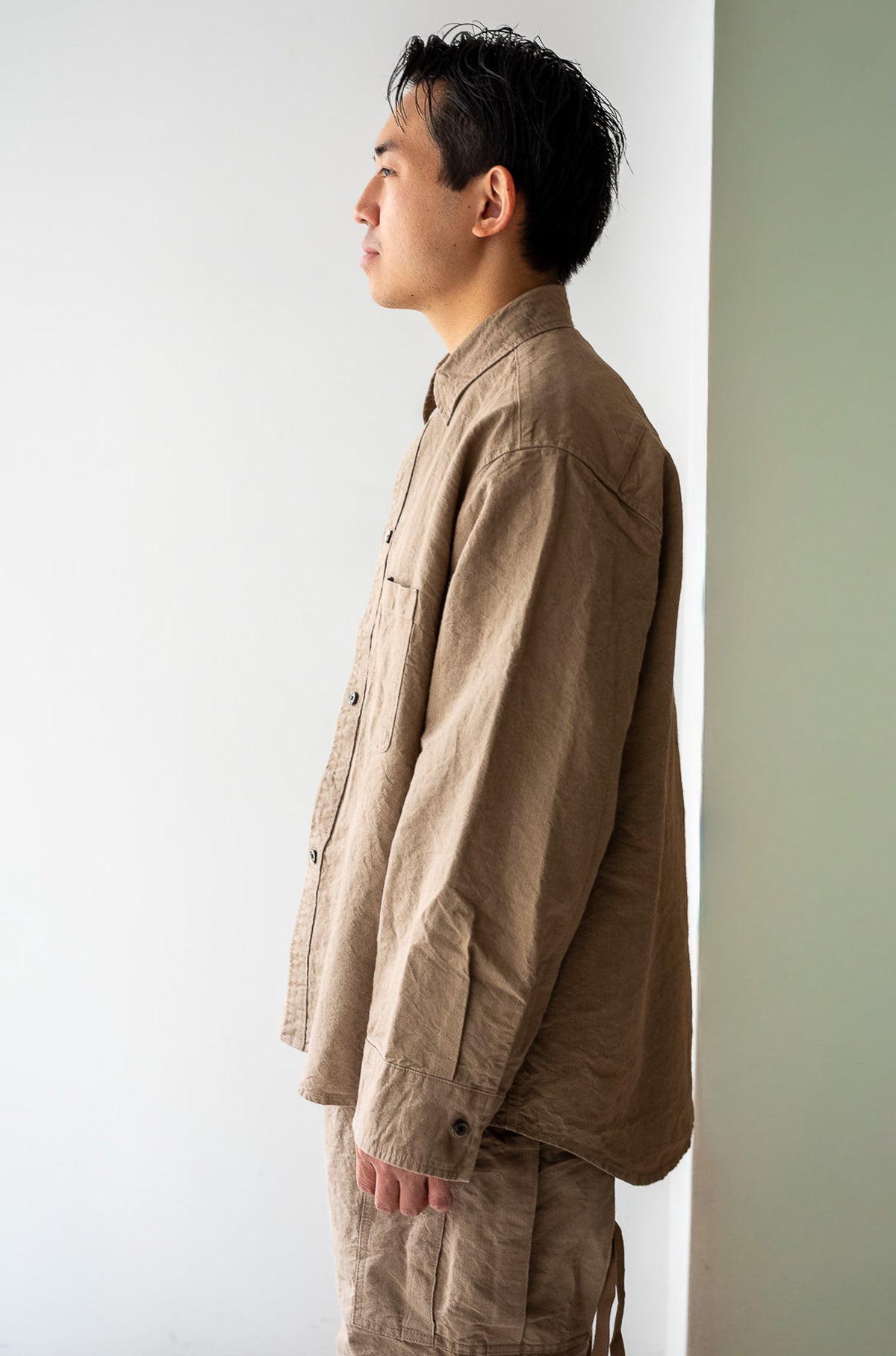 Linen Washi Shirt Blouson 〈TAN〉