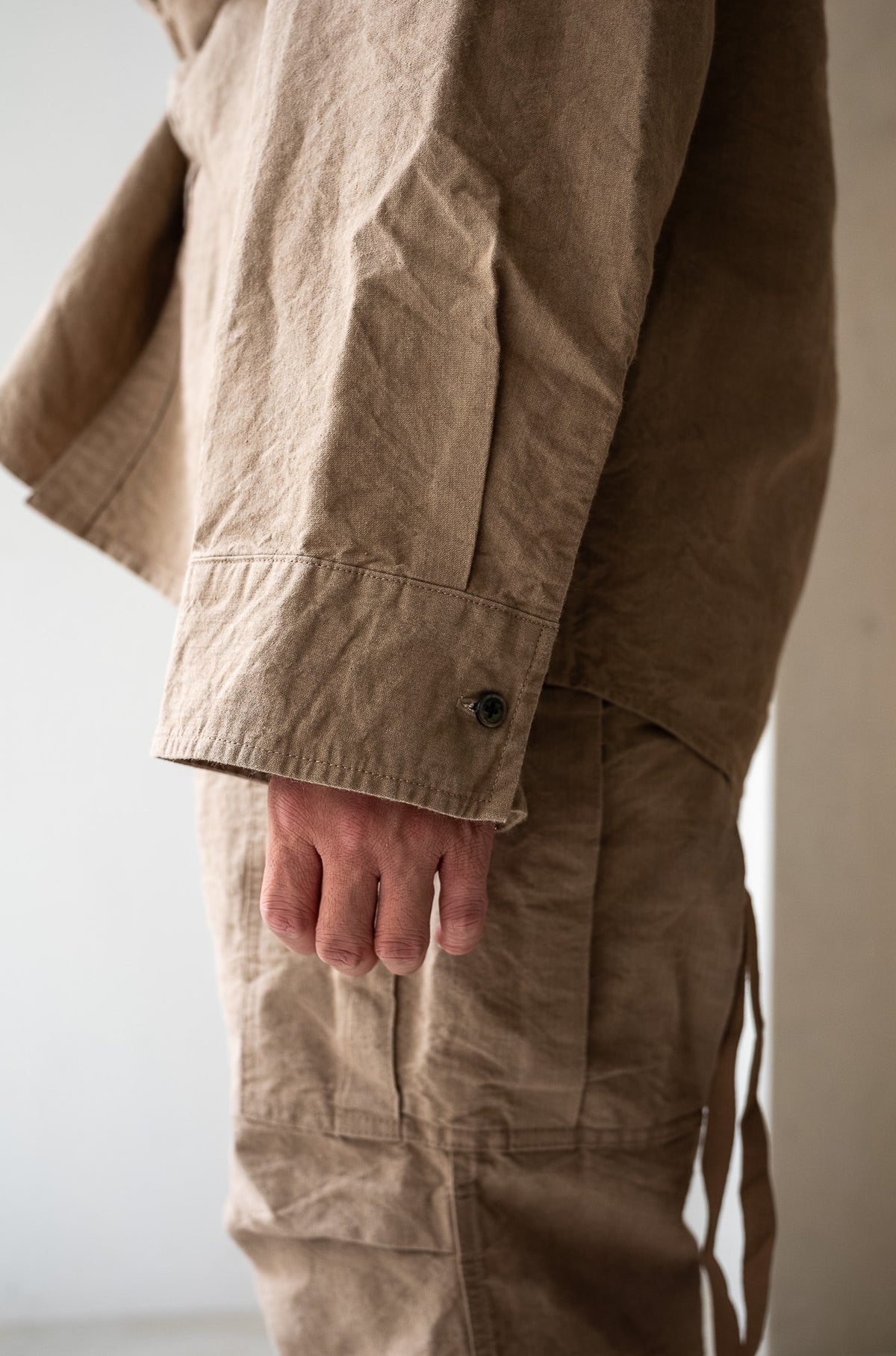 Linen Washi Shirt Blouson 〈TAN〉