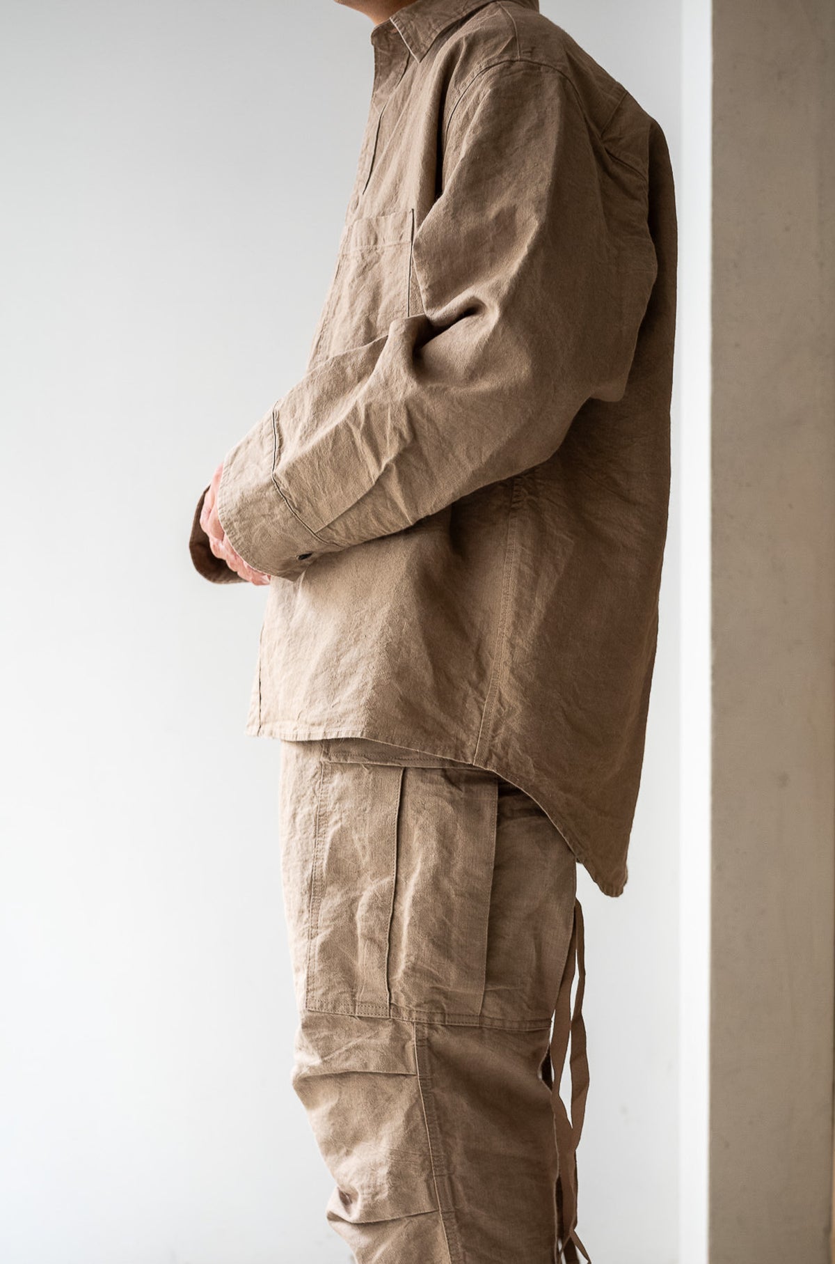 Linen Washi Shirt Blouson 〈TAN〉