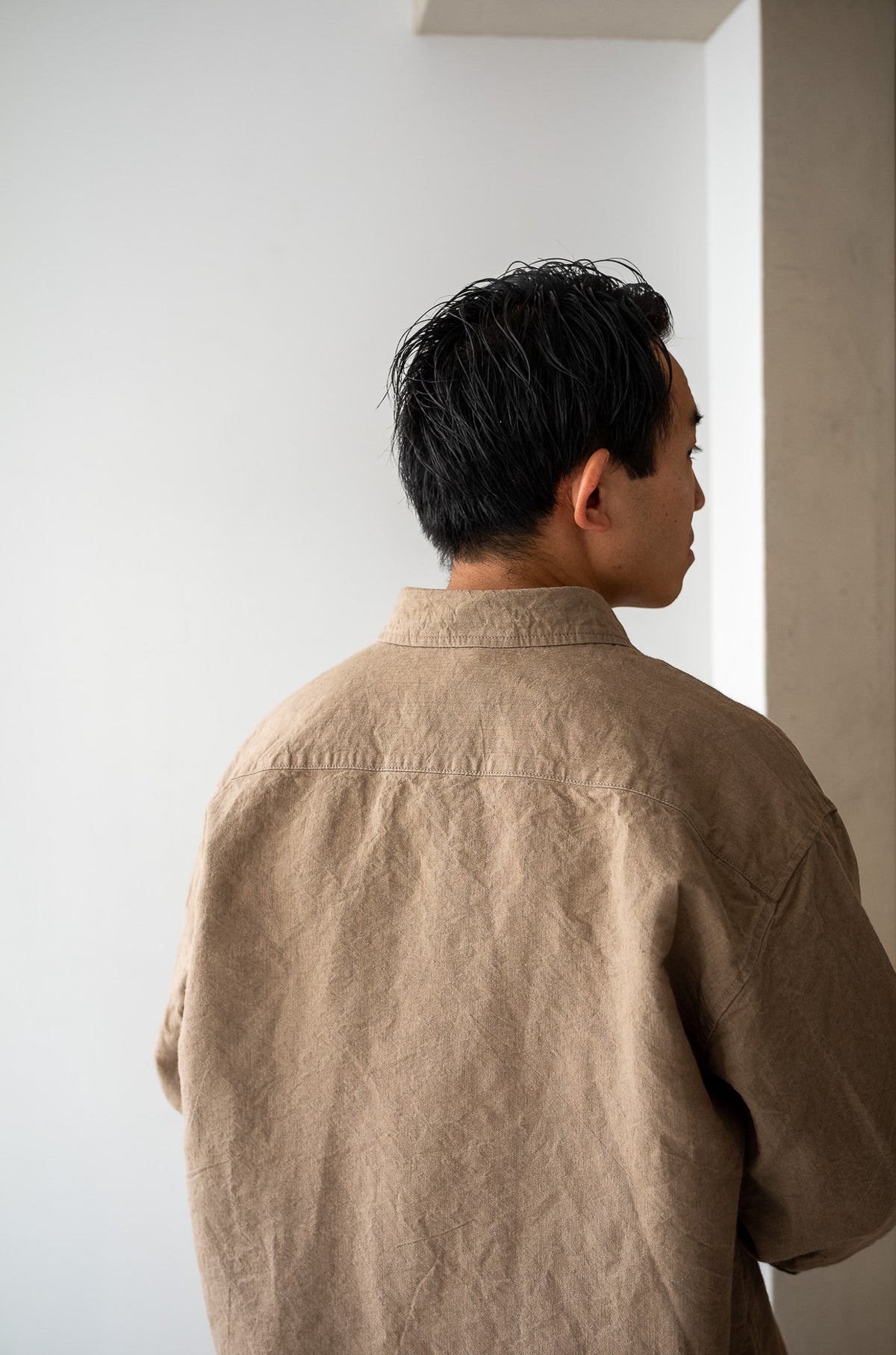 Linen Washi Shirt Blouson 〈TAN〉