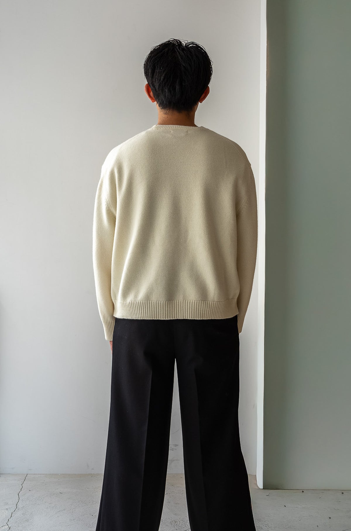 Fine Wool Cashmere Sweater 〈MILK〉