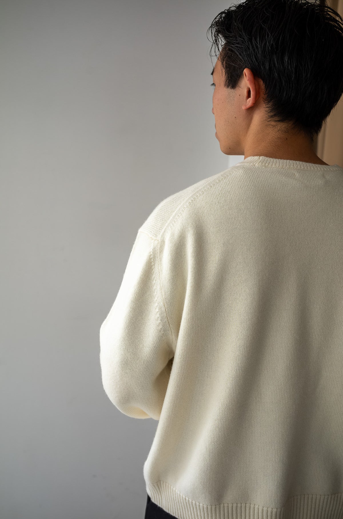 Fine Wool Cashmere Sweater 〈MILK〉