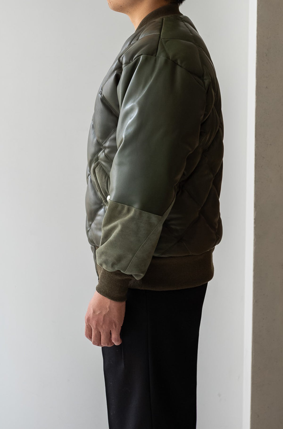 Sheep Skin Quilted Down Jacket〔KHAKI〕