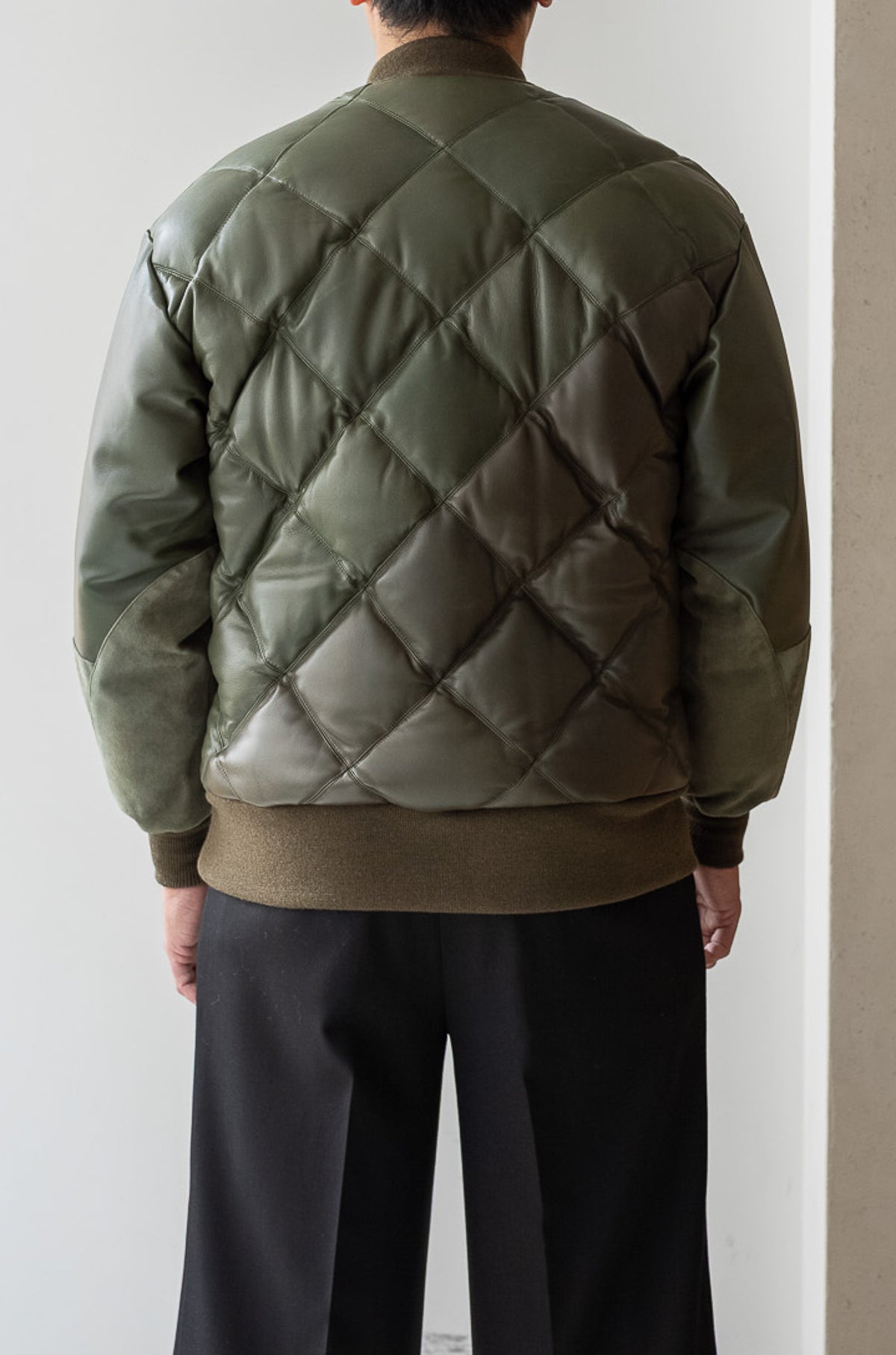 Sheep Skin Quilted Down Jacket〔KHAKI〕