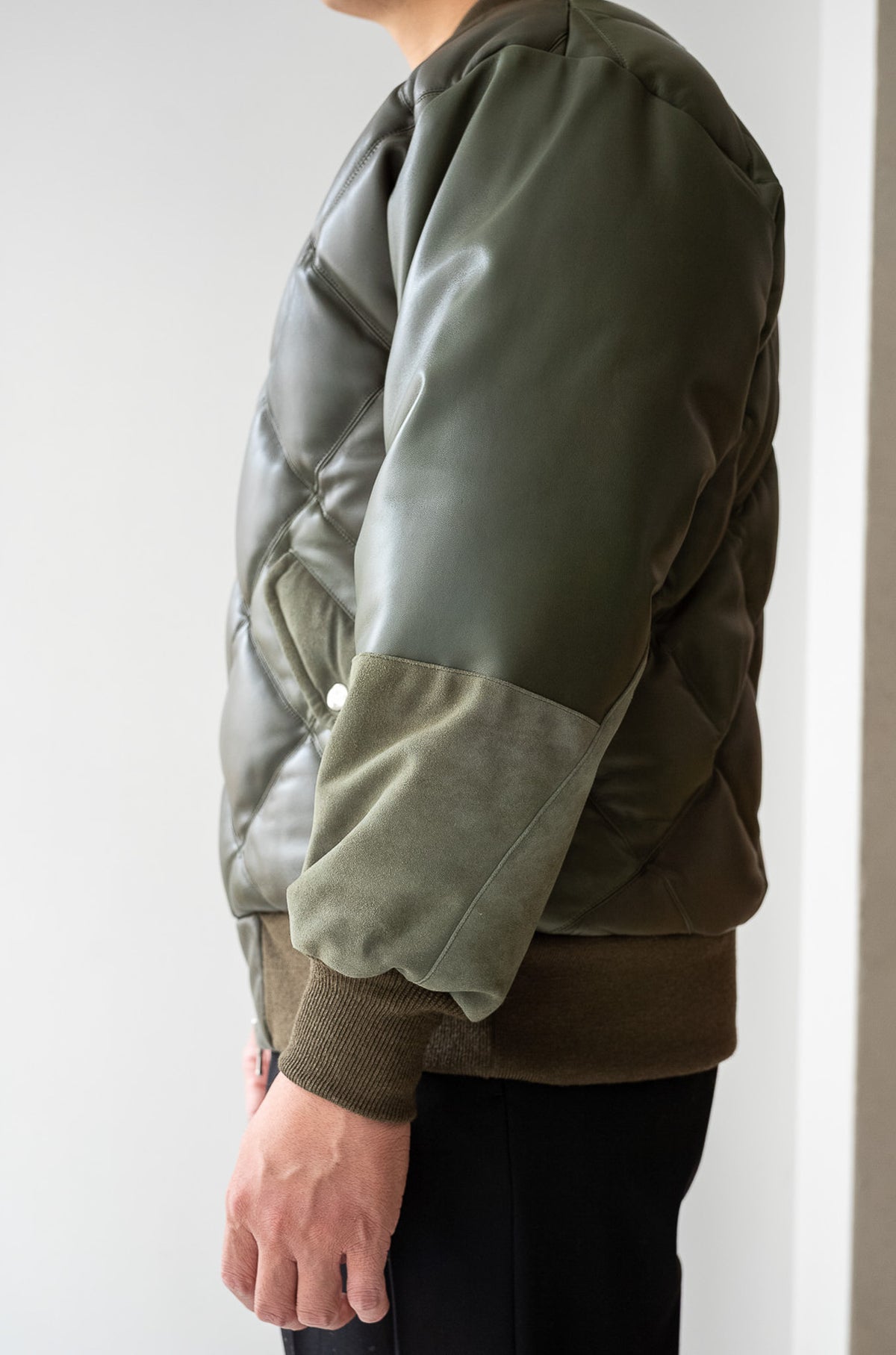 Sheep Skin Quilted Down Jacket〔KHAKI〕