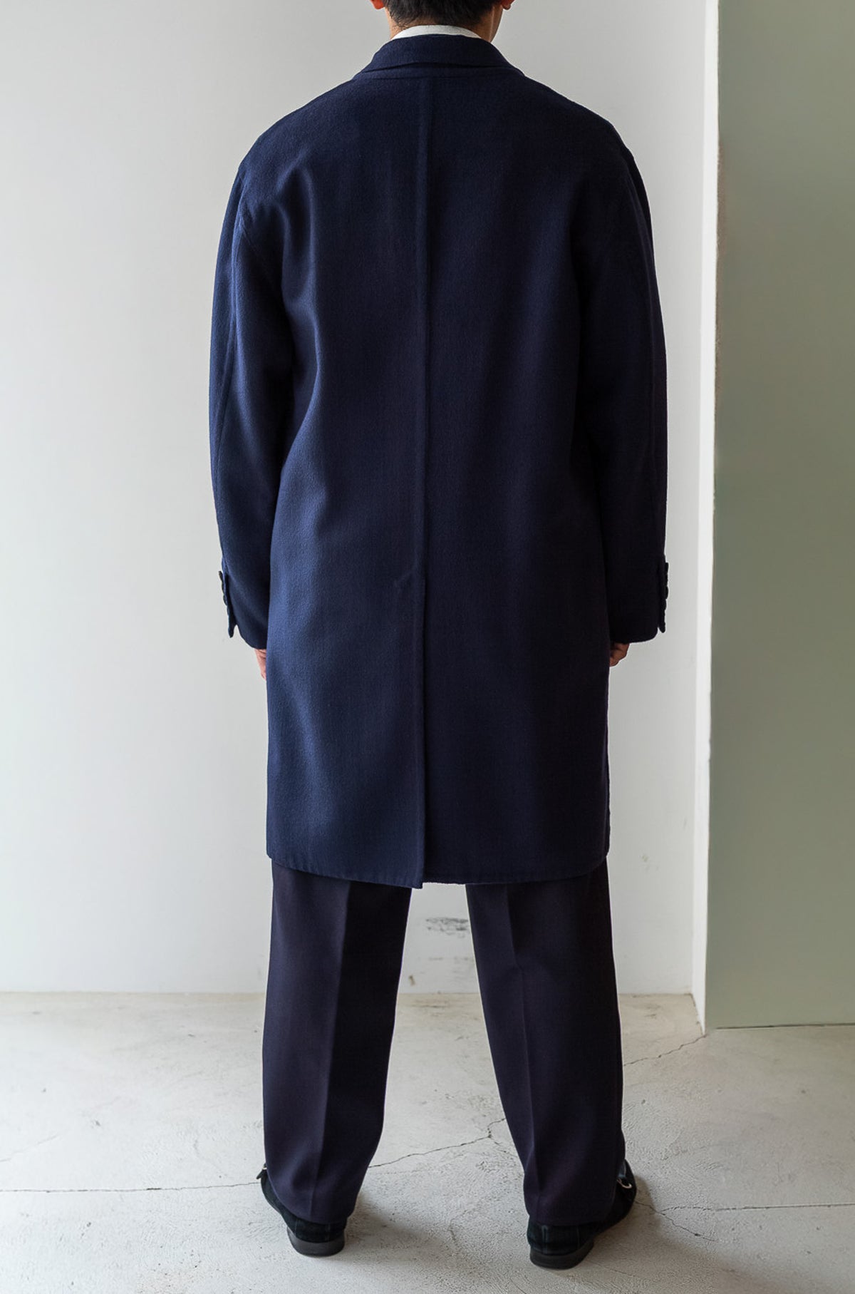 Hand Rever Chesterfield Coat -Alashan Cashmere 〈MID NIGHT〉