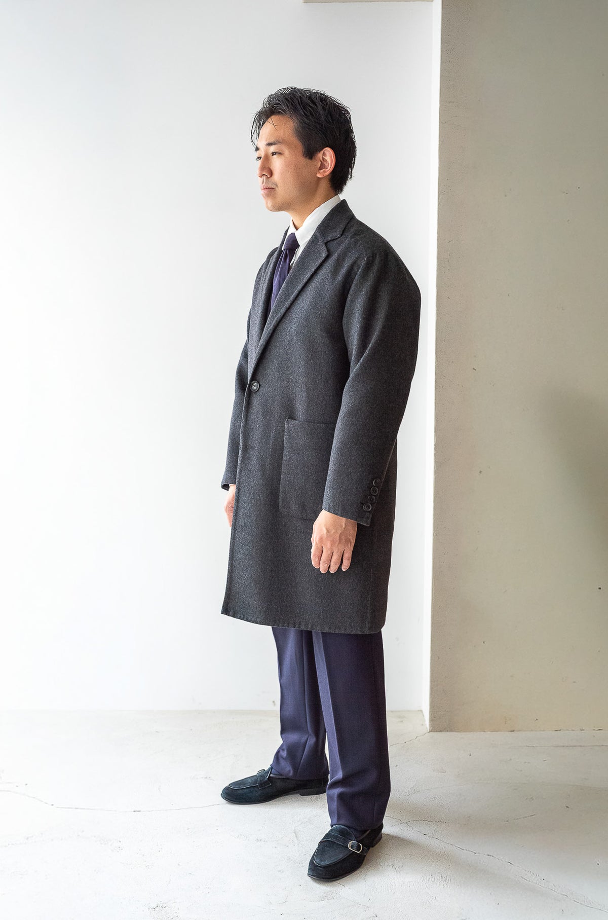 Hand Rever Chesterfield Coat 〈C/GRAY〉