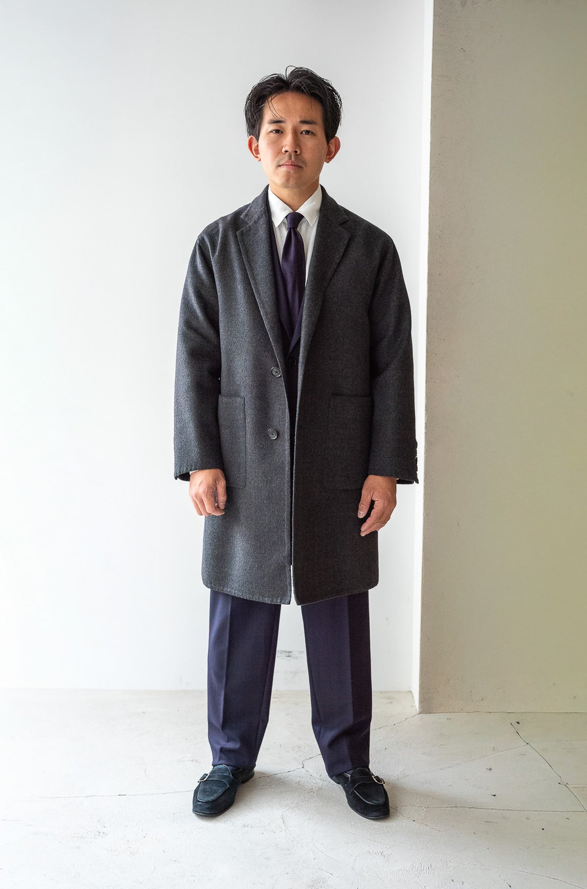 Hand Rever Chesterfield Coat 〈C/GRAY〉
