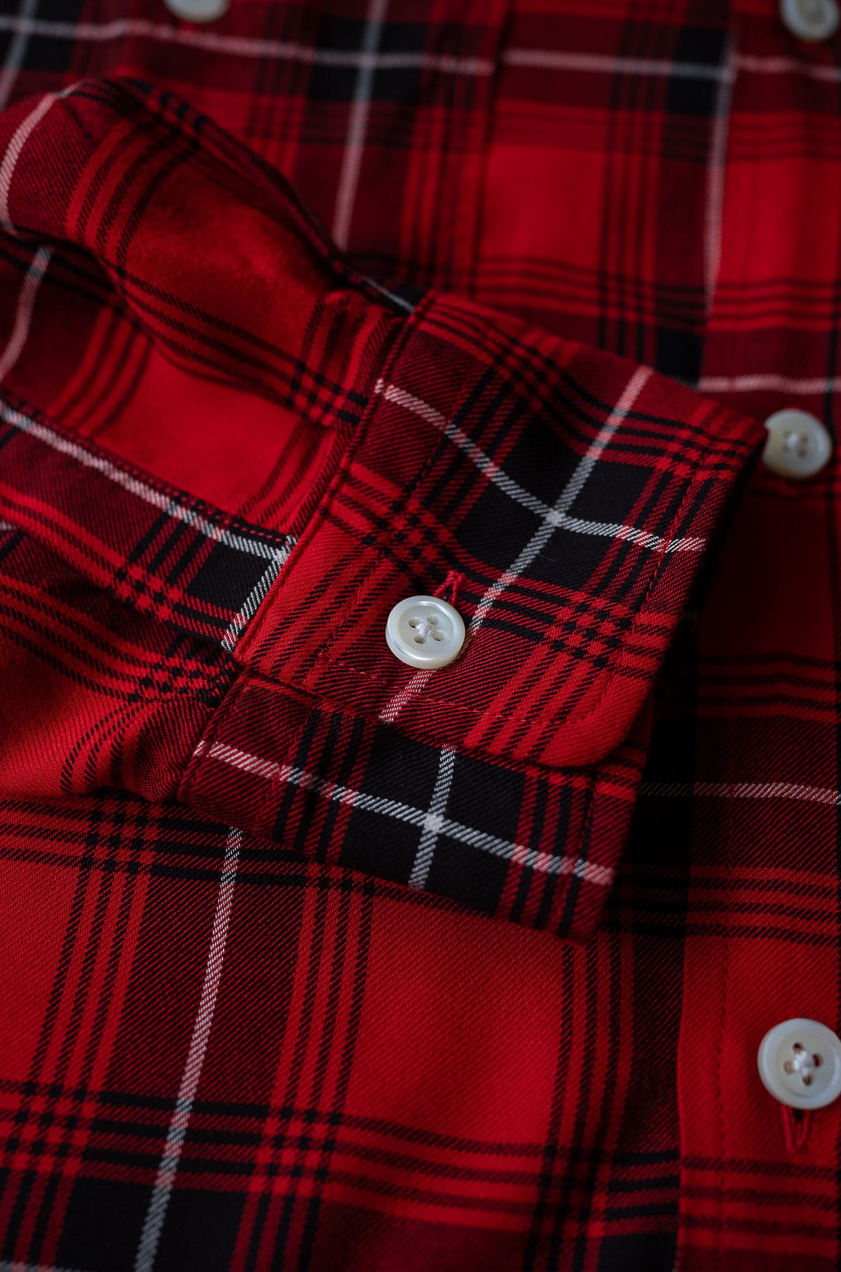 Lazy Luxe Rayon Shirt – Rayon Plaid 〈RED × BLACK〉
