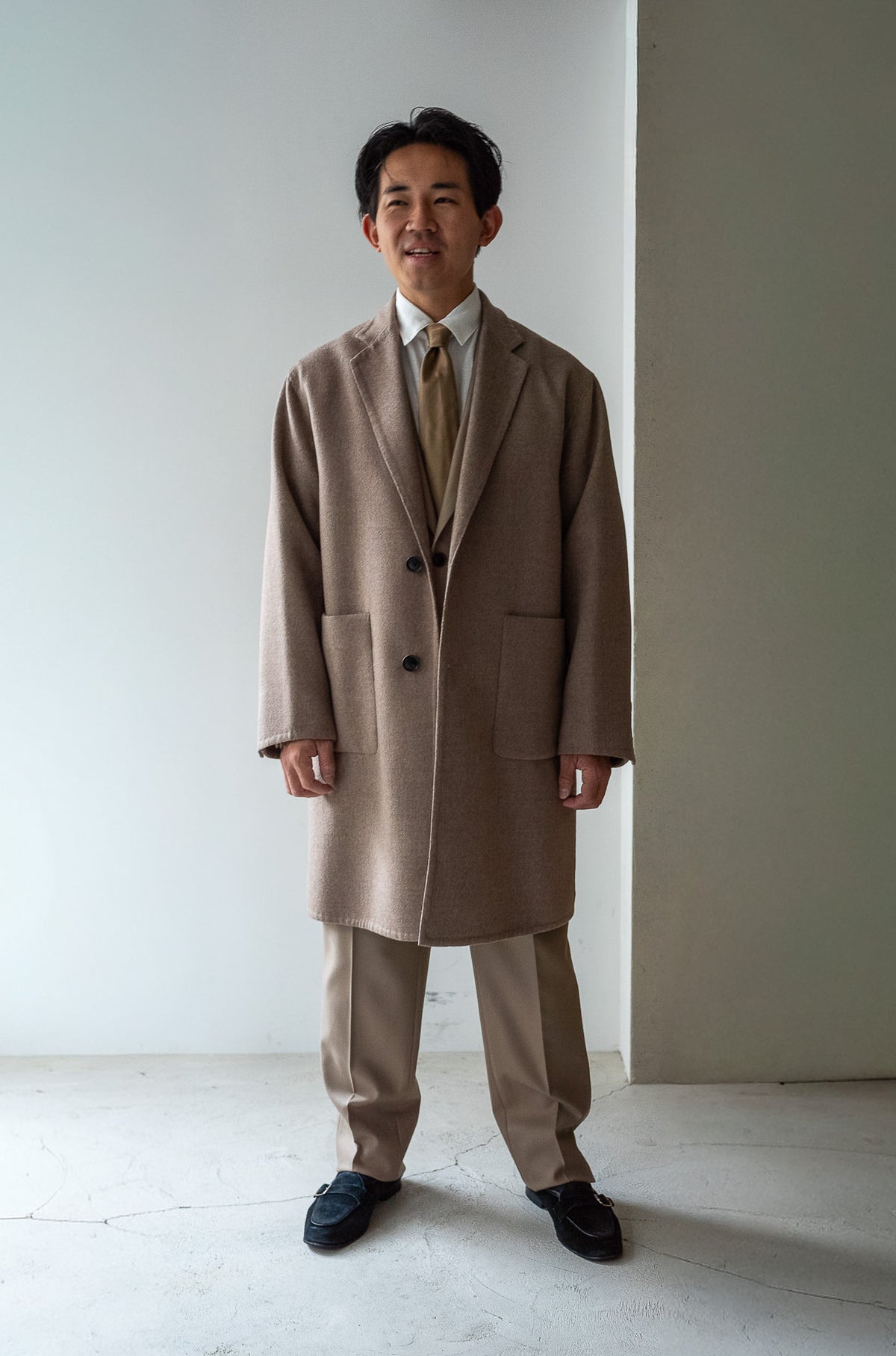 Hand Rever Chesterfield Coat 〈ECRU〉