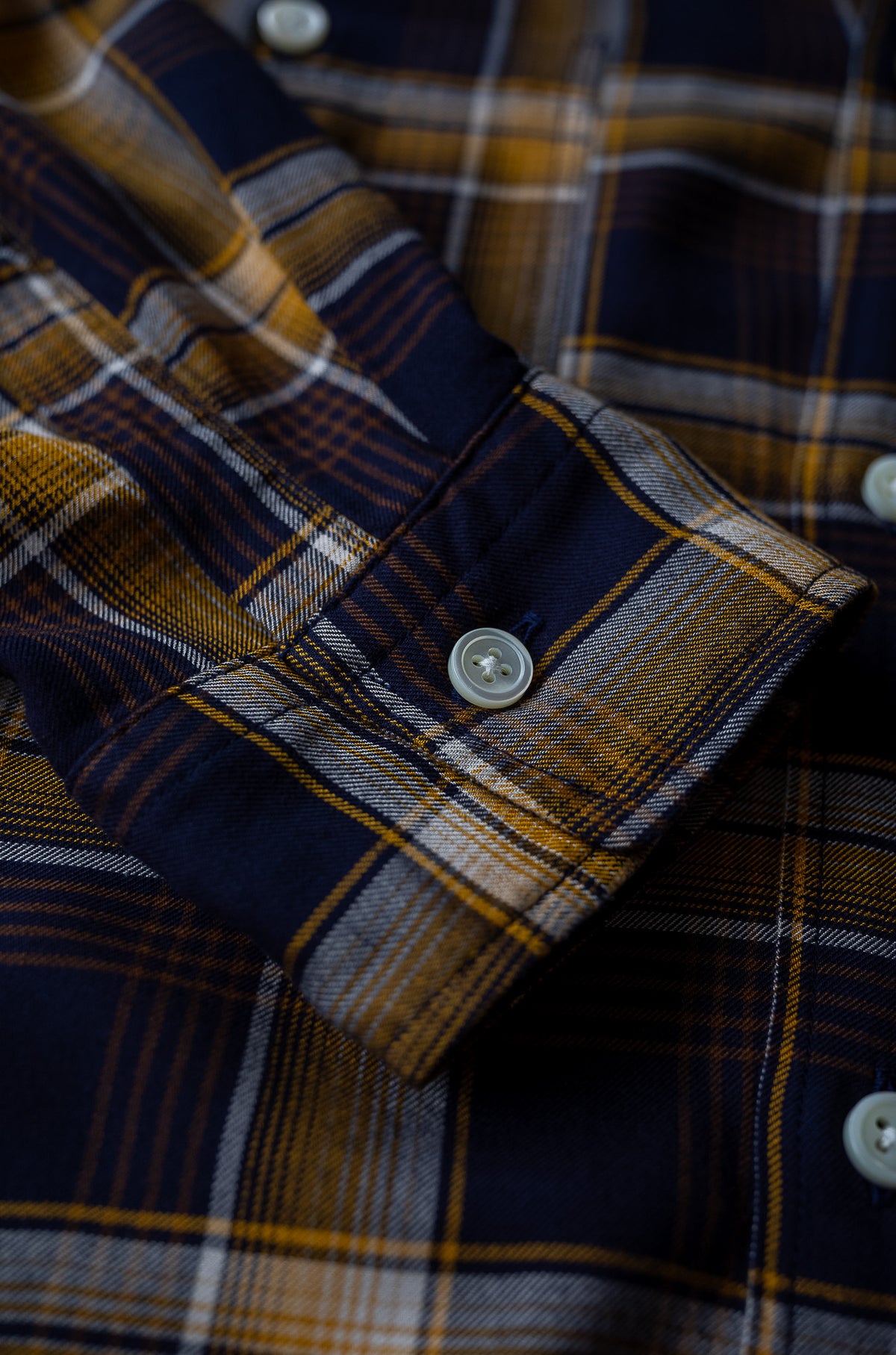 Lazy Luxe Rayon Shirt – Rayon Plaid 〈NAVY × YELLOW〉