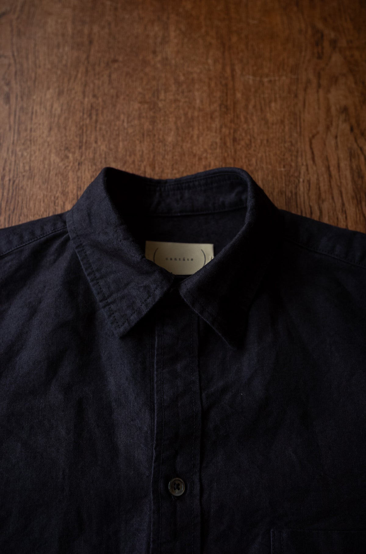 Linen Washi Shirt Blouson 〈BLACK〉