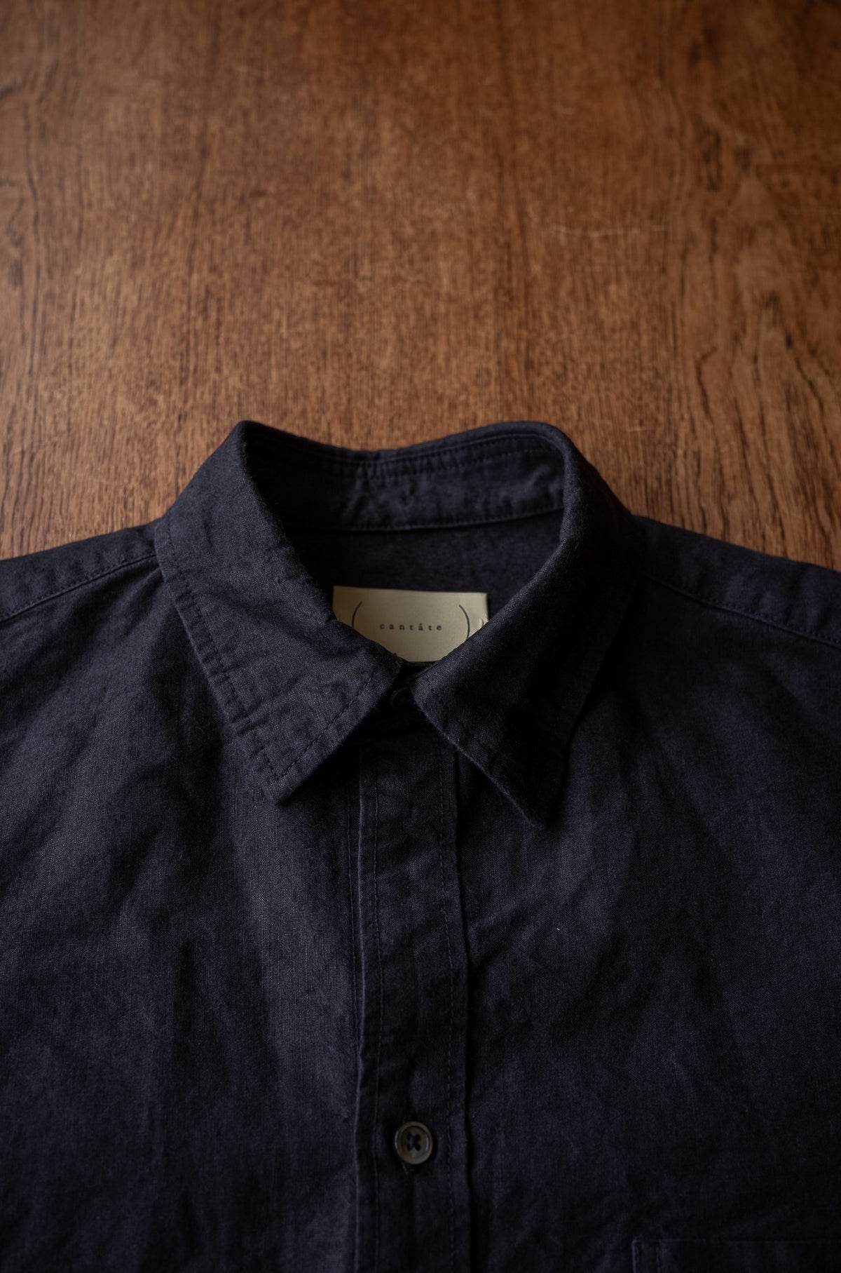 Linen Washi Shirt Blouson 〈BLACK〉