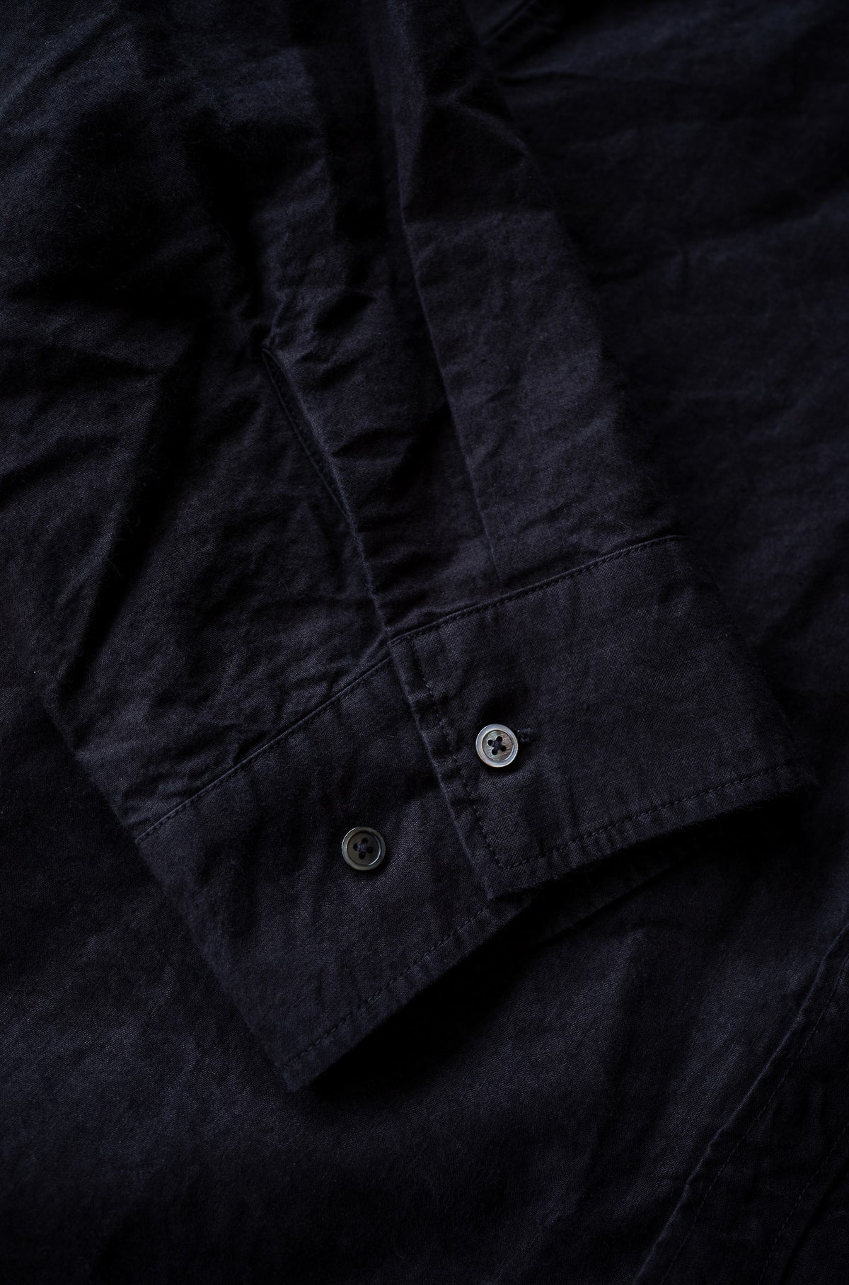 Linen Washi Shirt Blouson 〈BLACK〉