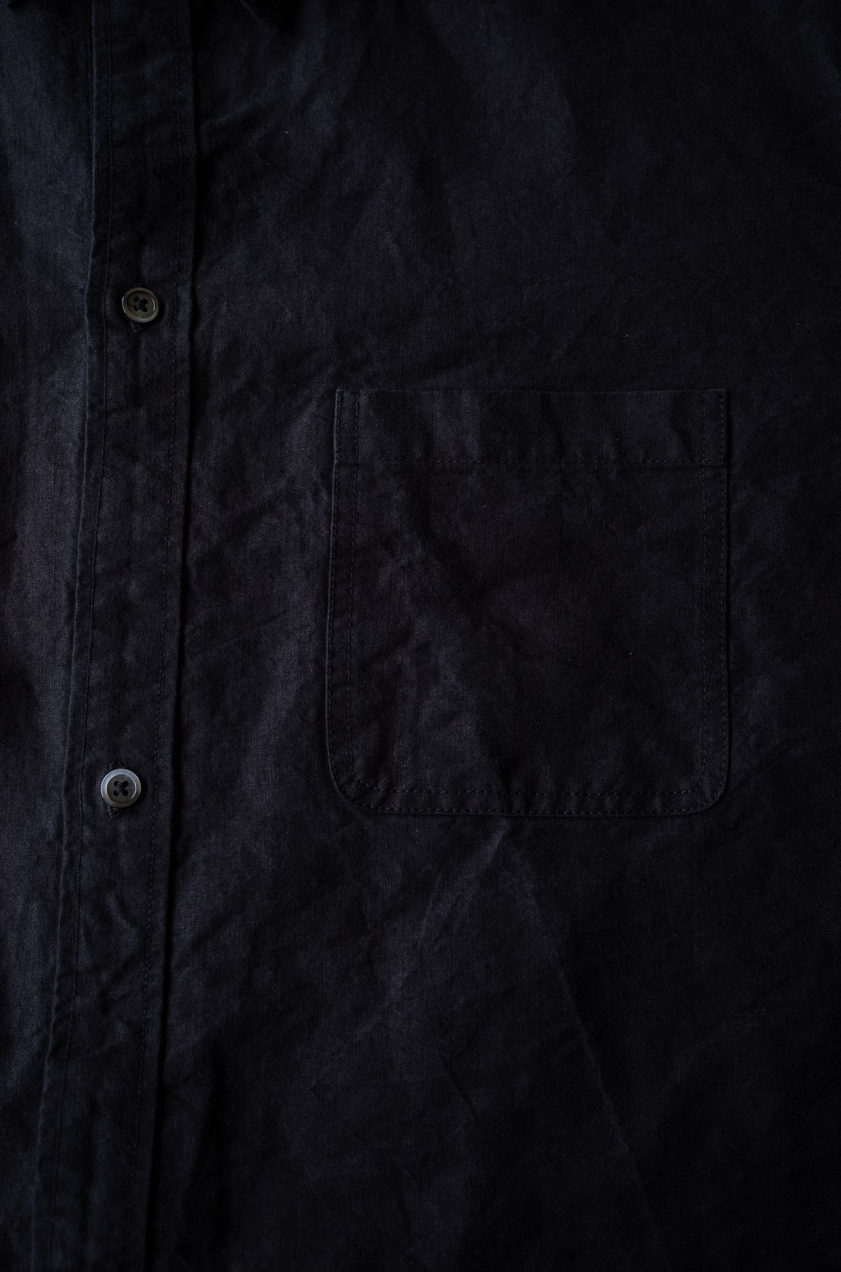 Linen Washi Shirt Blouson 〈BLACK〉