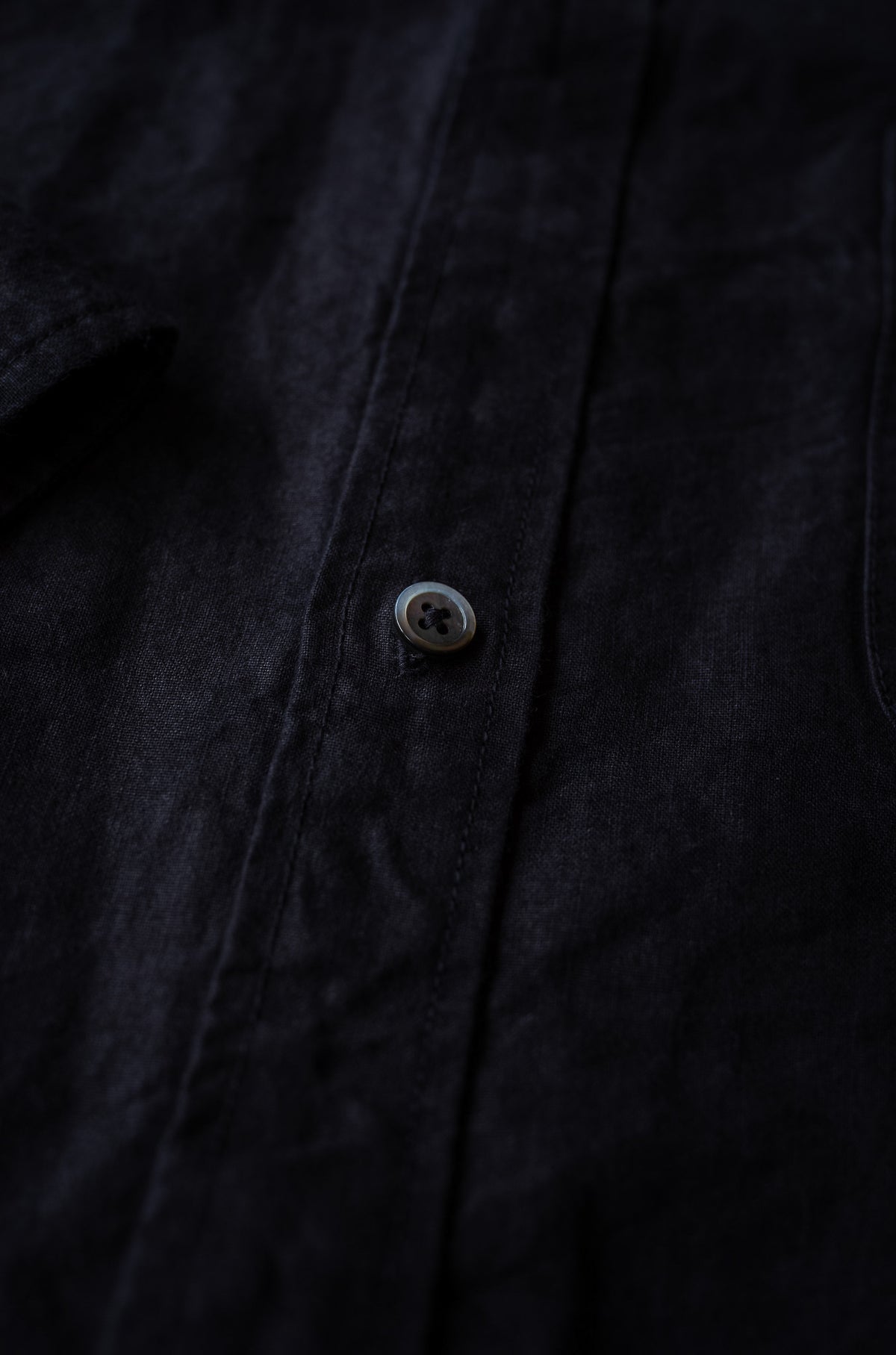 Linen Washi Shirt Blouson 〈BLACK〉