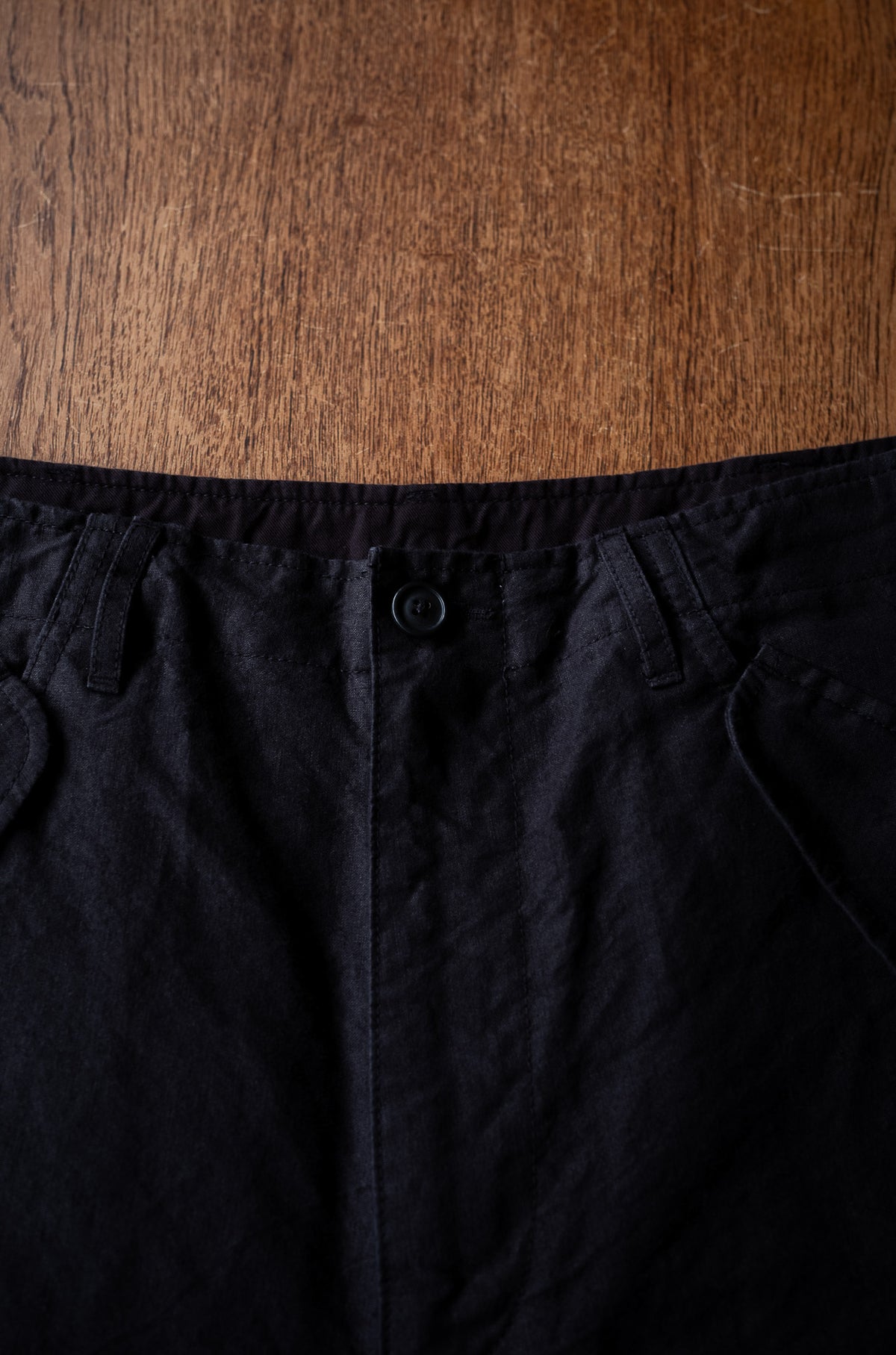Linen Washi M51 Cargo Pants 〈BLACK〉