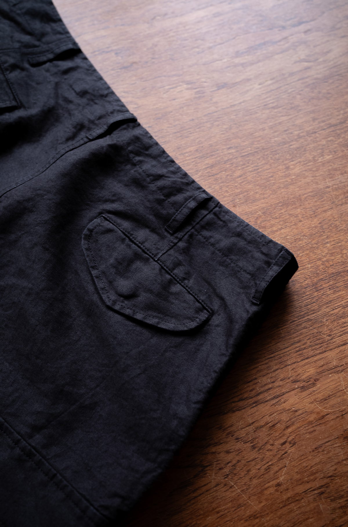 Linen Washi M51 Cargo Pants 〈BLACK〉