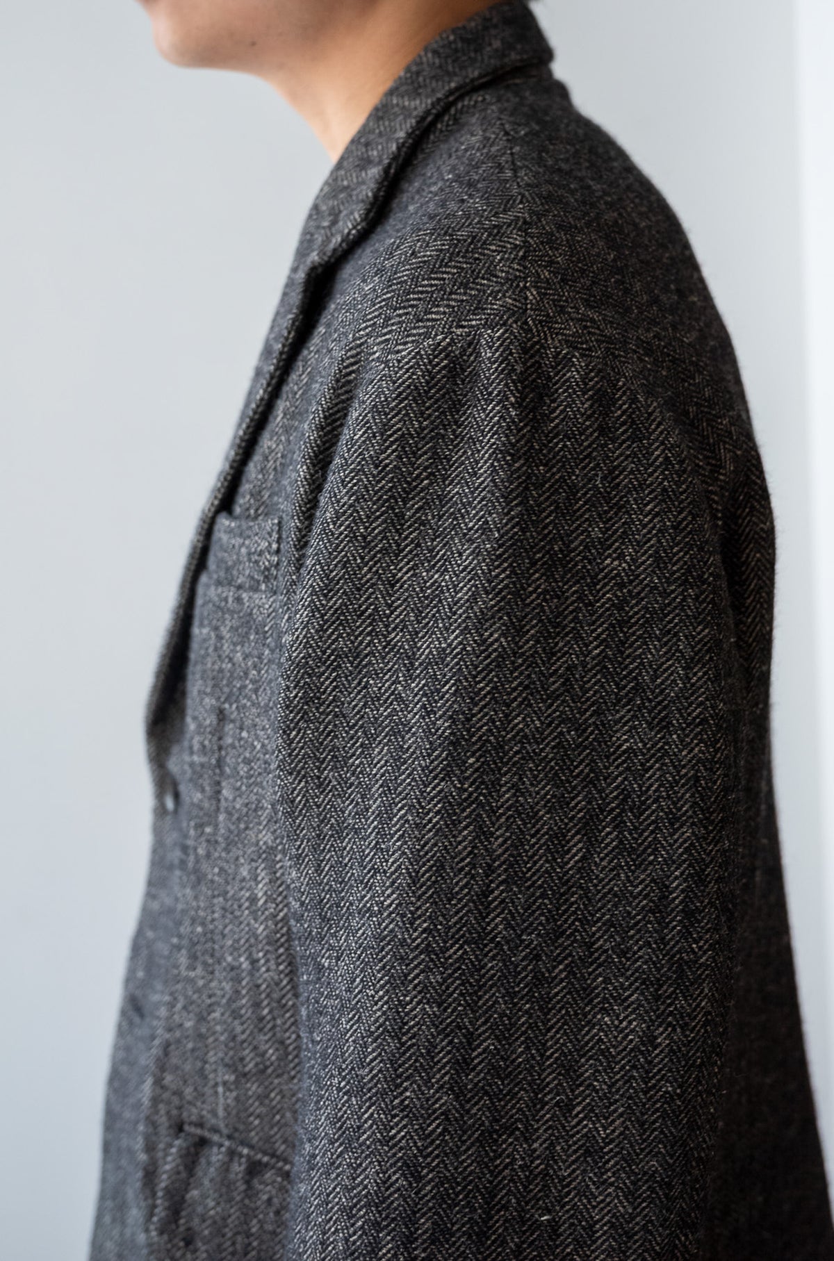 WOOL LINEN UTILITY JACKET 〔BLACK〕