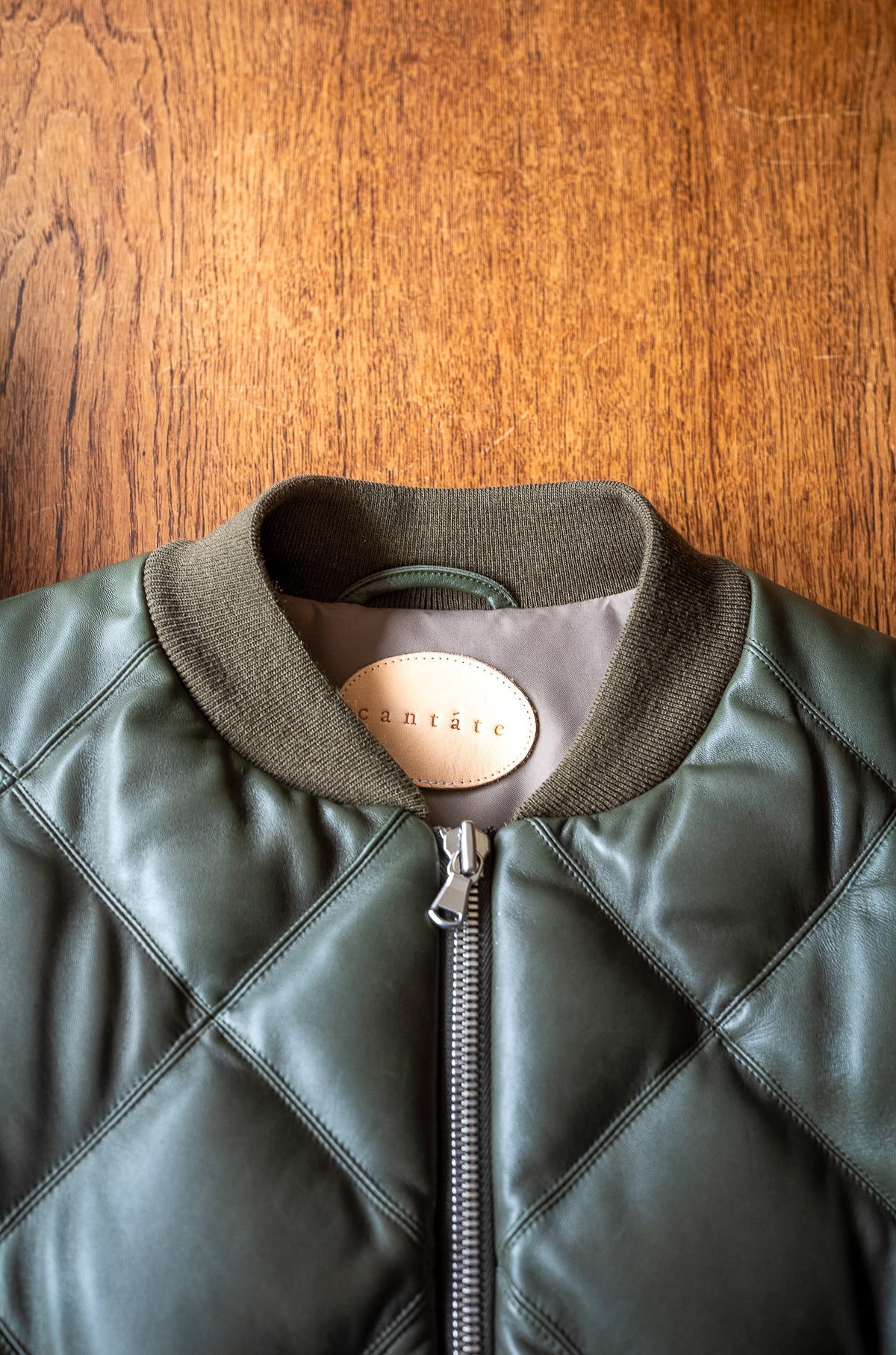 Sheep Skin Quilted Down Jacket〔KHAKI〕