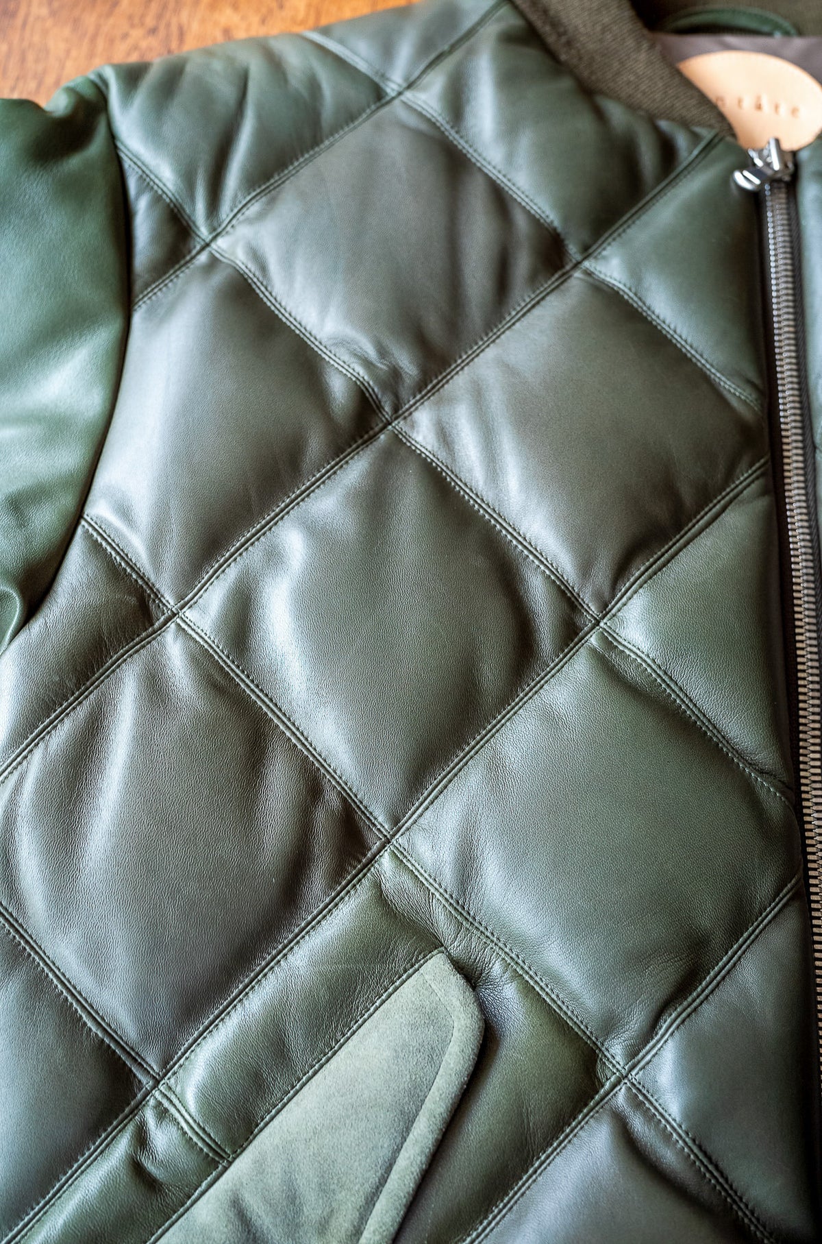Sheep Skin Quilted Down Jacket〔KHAKI〕