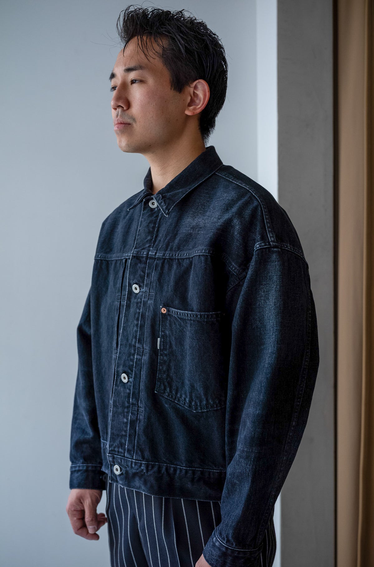 WWⅡ T-Back Jacket (VINTAGE WASH) 〔GHOST BLACK〕