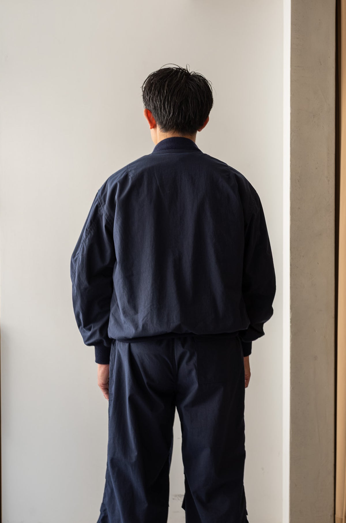 Shrunken Nylon Flight Jacket 〔NAVY〉