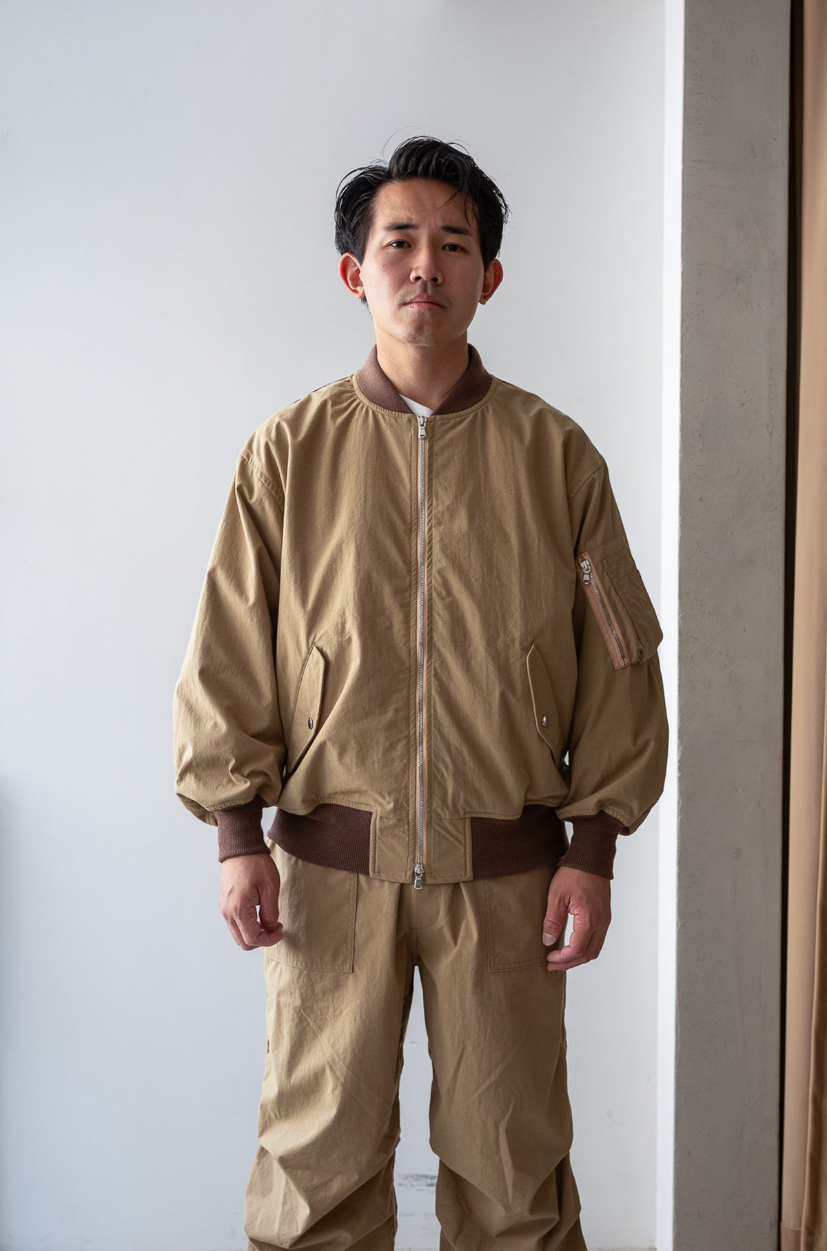 Shrunken Nylon Flight Jacket 〈MARON〉