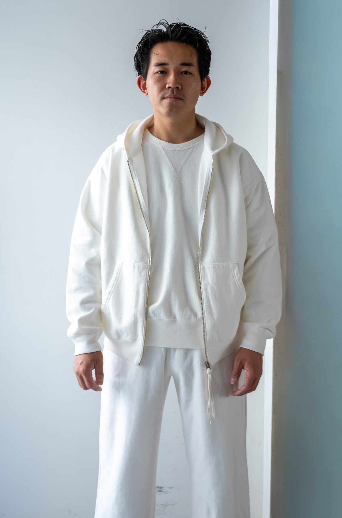 Essential Zip Sweat Parka 〈WHITE〉